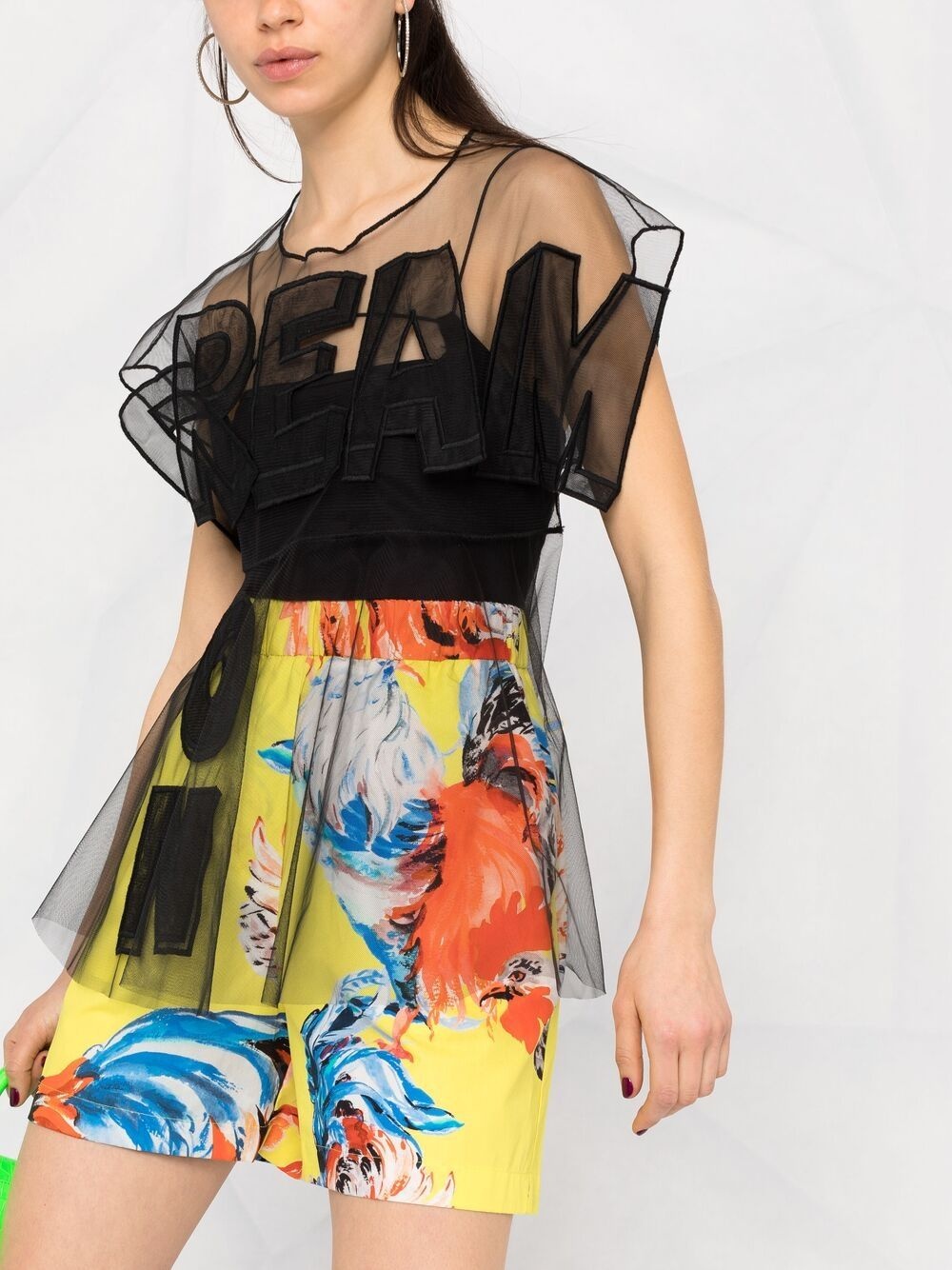 rooster print shorts - 5