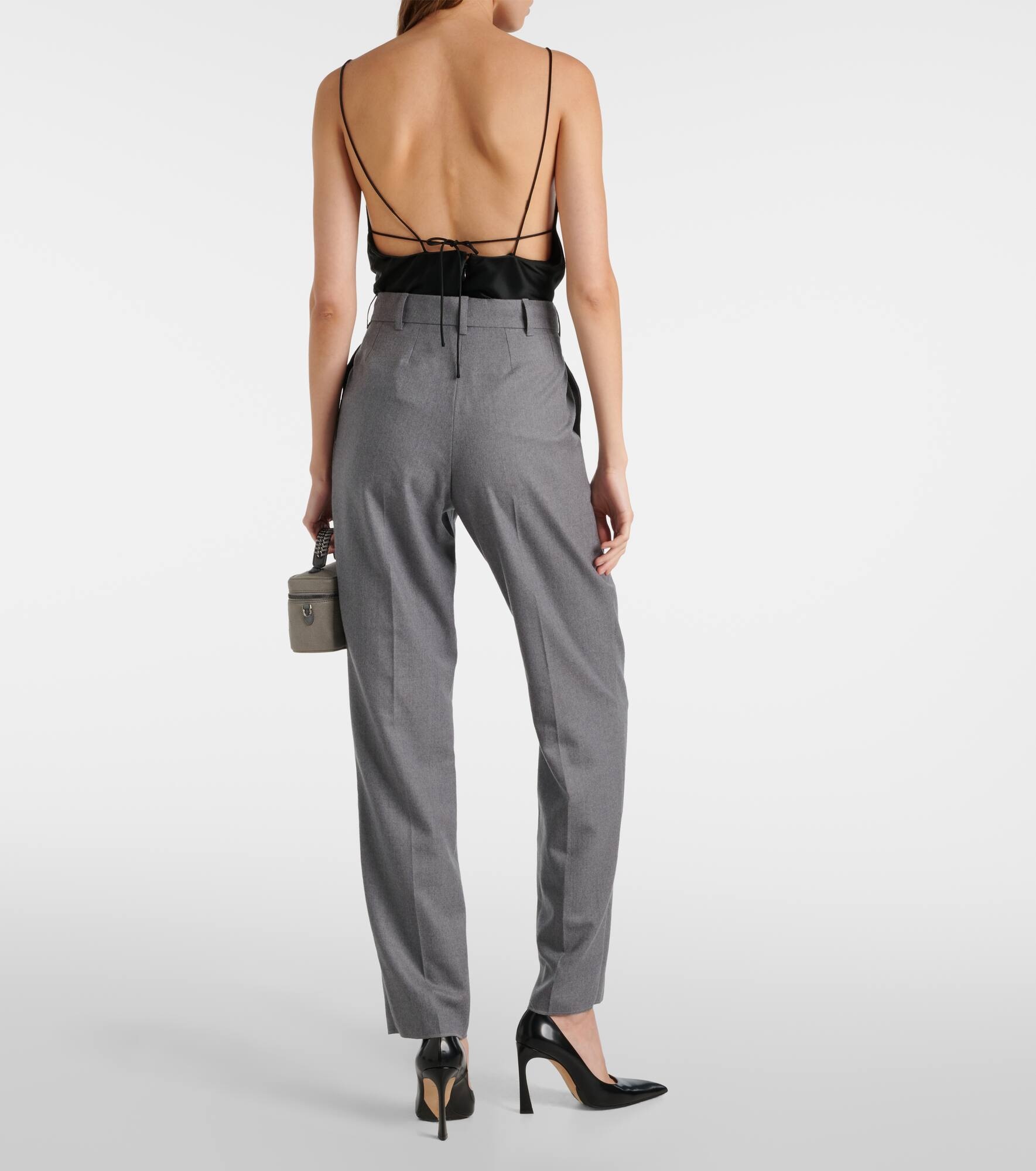 Wool flannel straight pants - 3