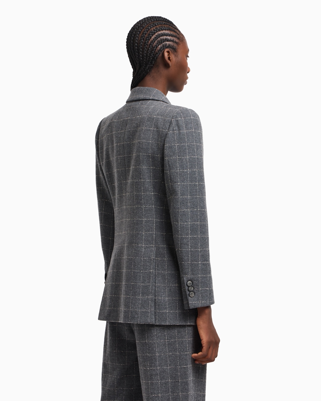 ICON FLANNEL DOUBLE-BREASTED BLAZER WITH A CHECK MOTIF - 3