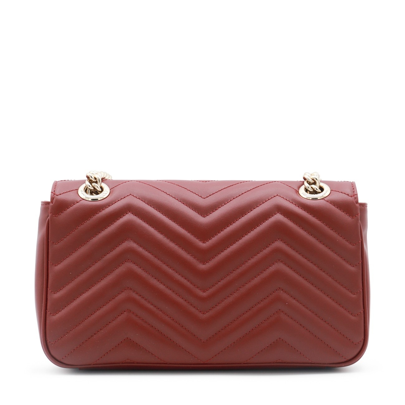 ancora red leather gg marmont 2.0 crossbody bag - 3
