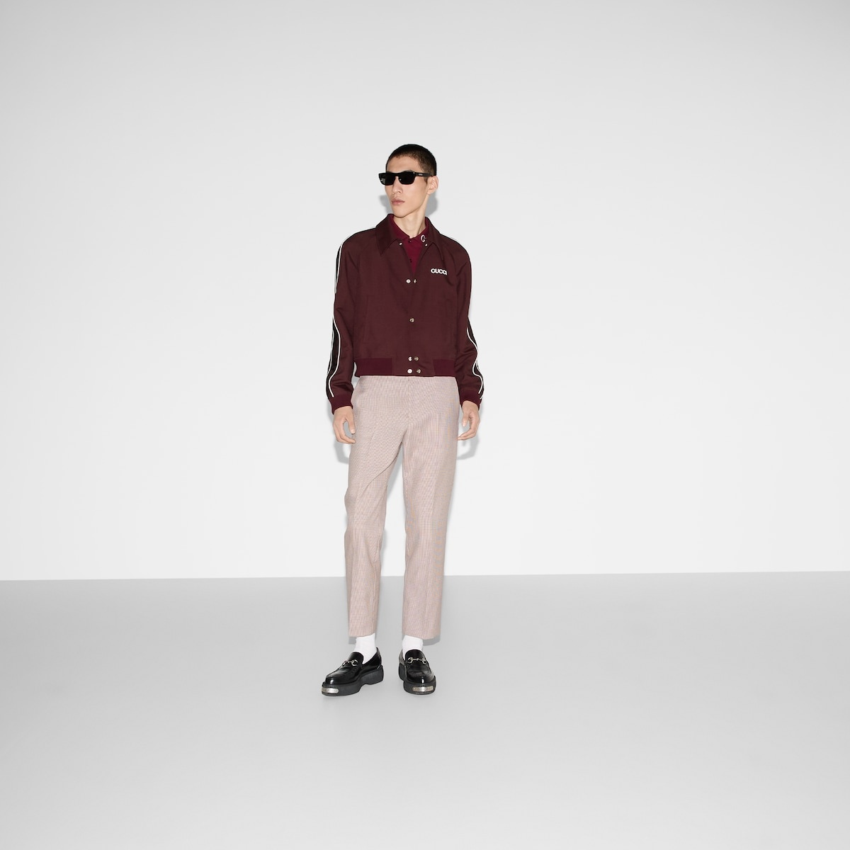 Wool jacket with logo patch - 2