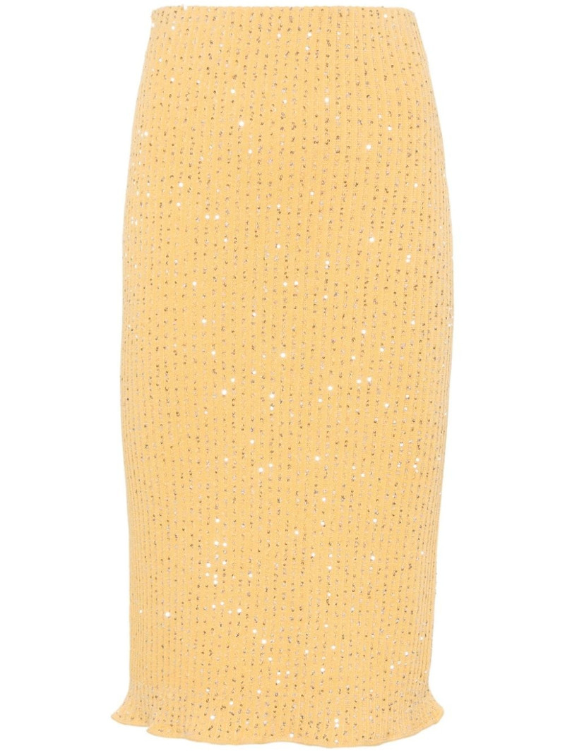 sequin-embellished knitted skirt 1