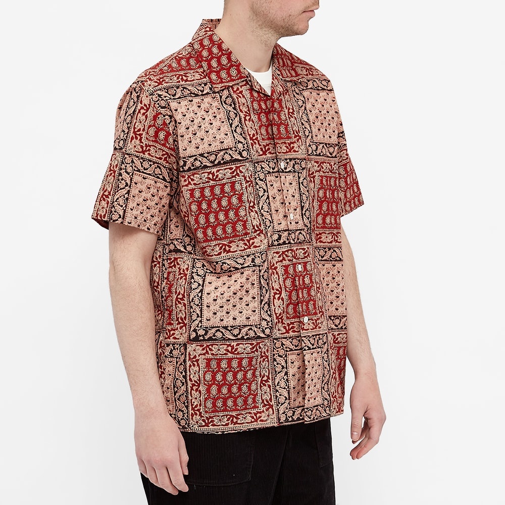 Beams Plus Short Sleeve Open Collar Block Print Shirt - 4