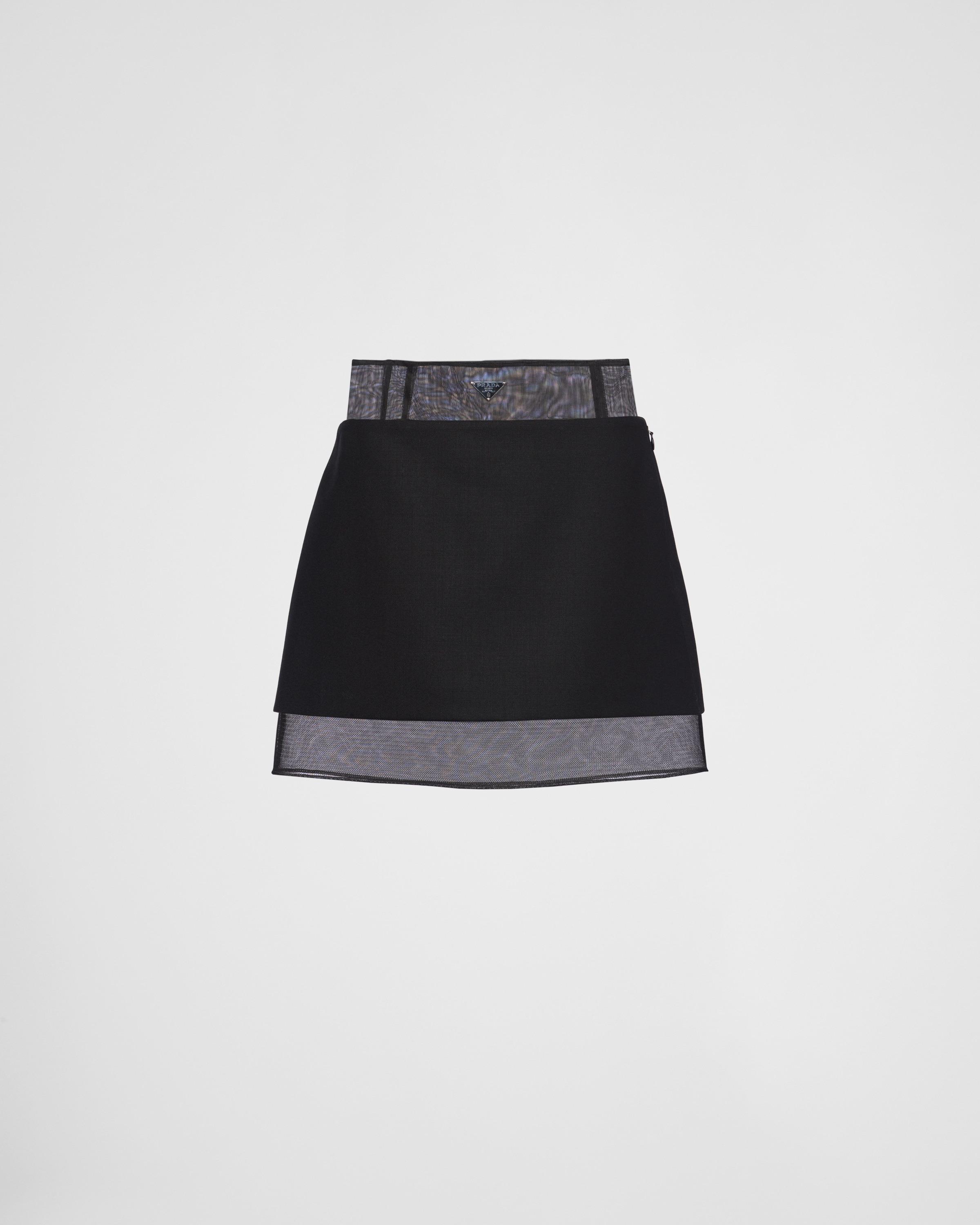 Wool miniskirt with crinoline - 1