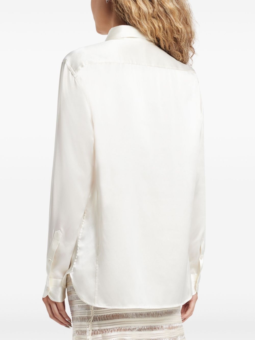long-sleeve silk shirt - 4