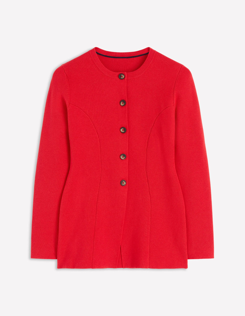 Joanna Fitted Knitted Jacket-Poppy Red 8