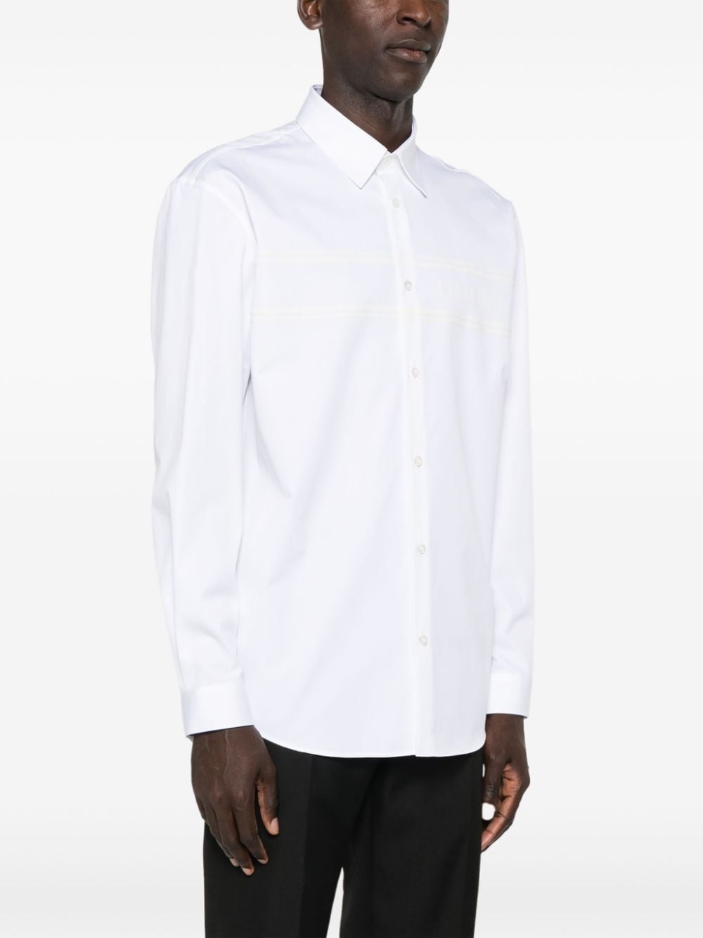 logo-appliquÃ© cotton shirt - 3