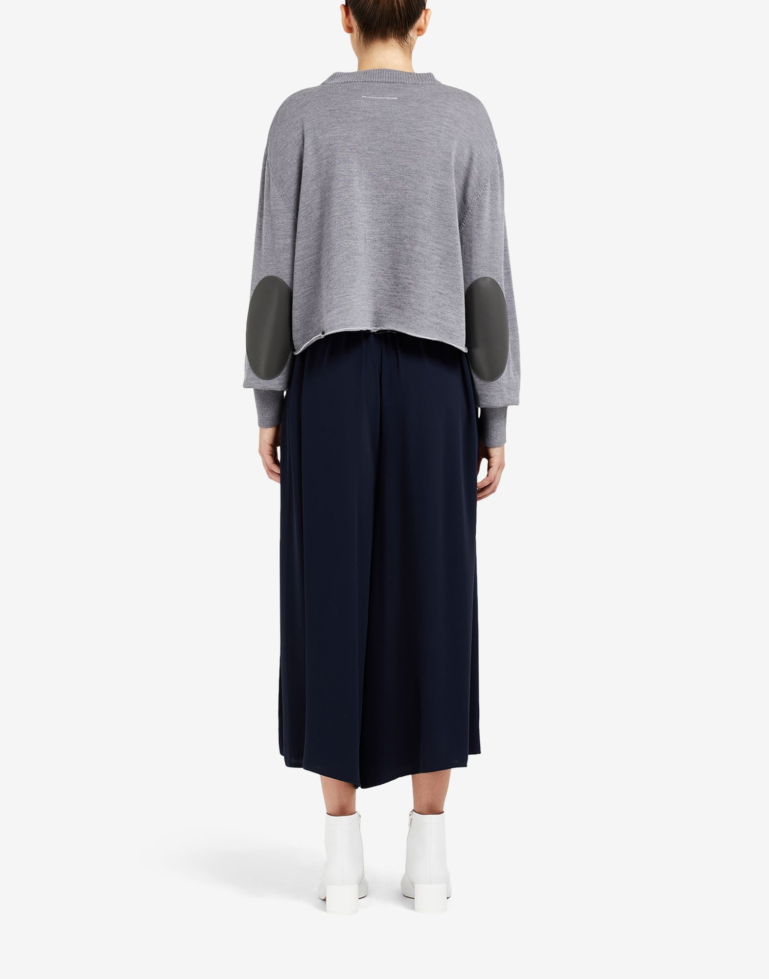 Elbow patch cropped sweater - 4
