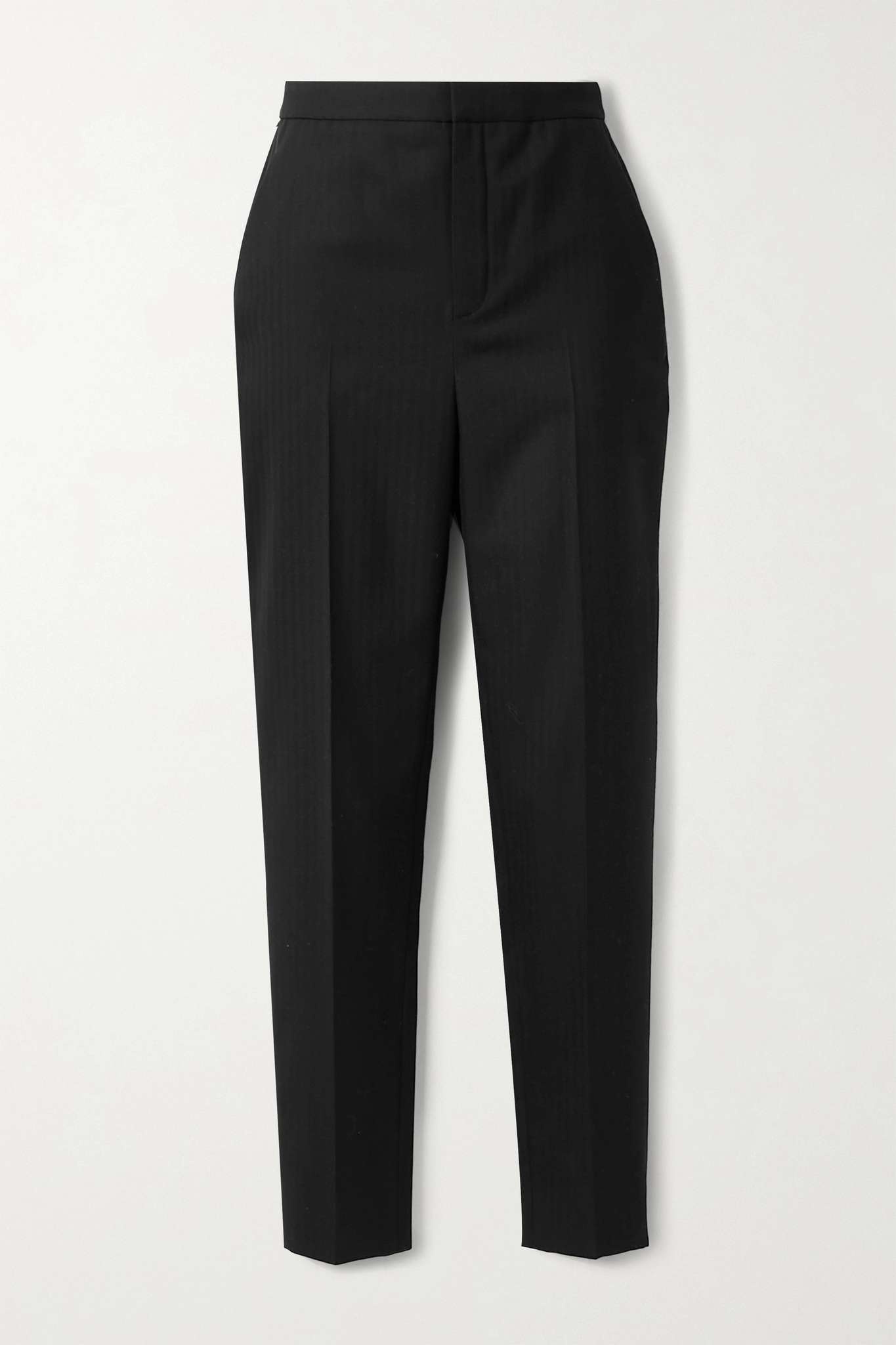 Herringbone wool tapered pants - 1