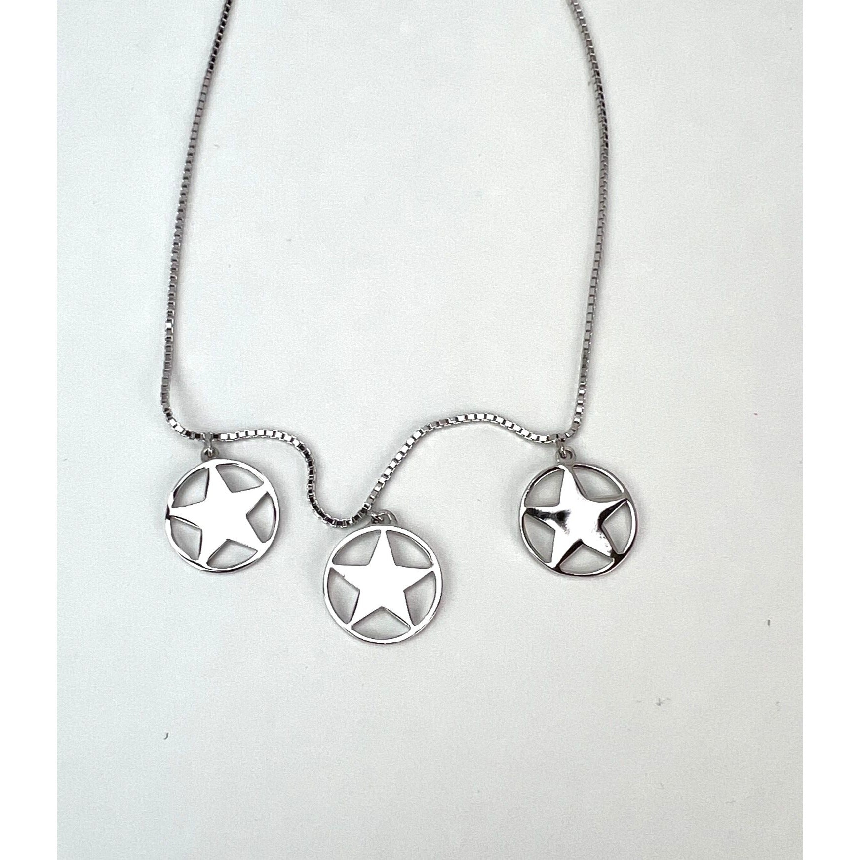 Christian Dior Multi Star Adjustable Silver Finish Necklace - 9