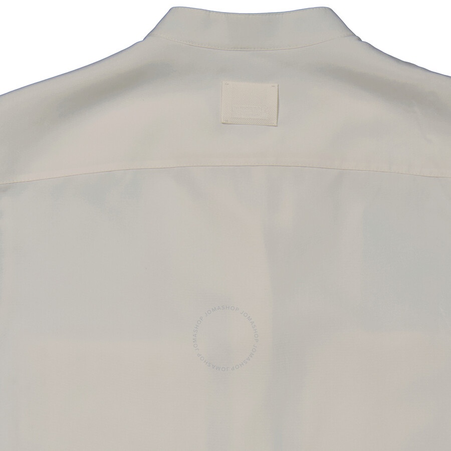 Burberry Neutral White Suziesl Crepe De Chine Logo Detail Sleeveless Silk Shirt - 2