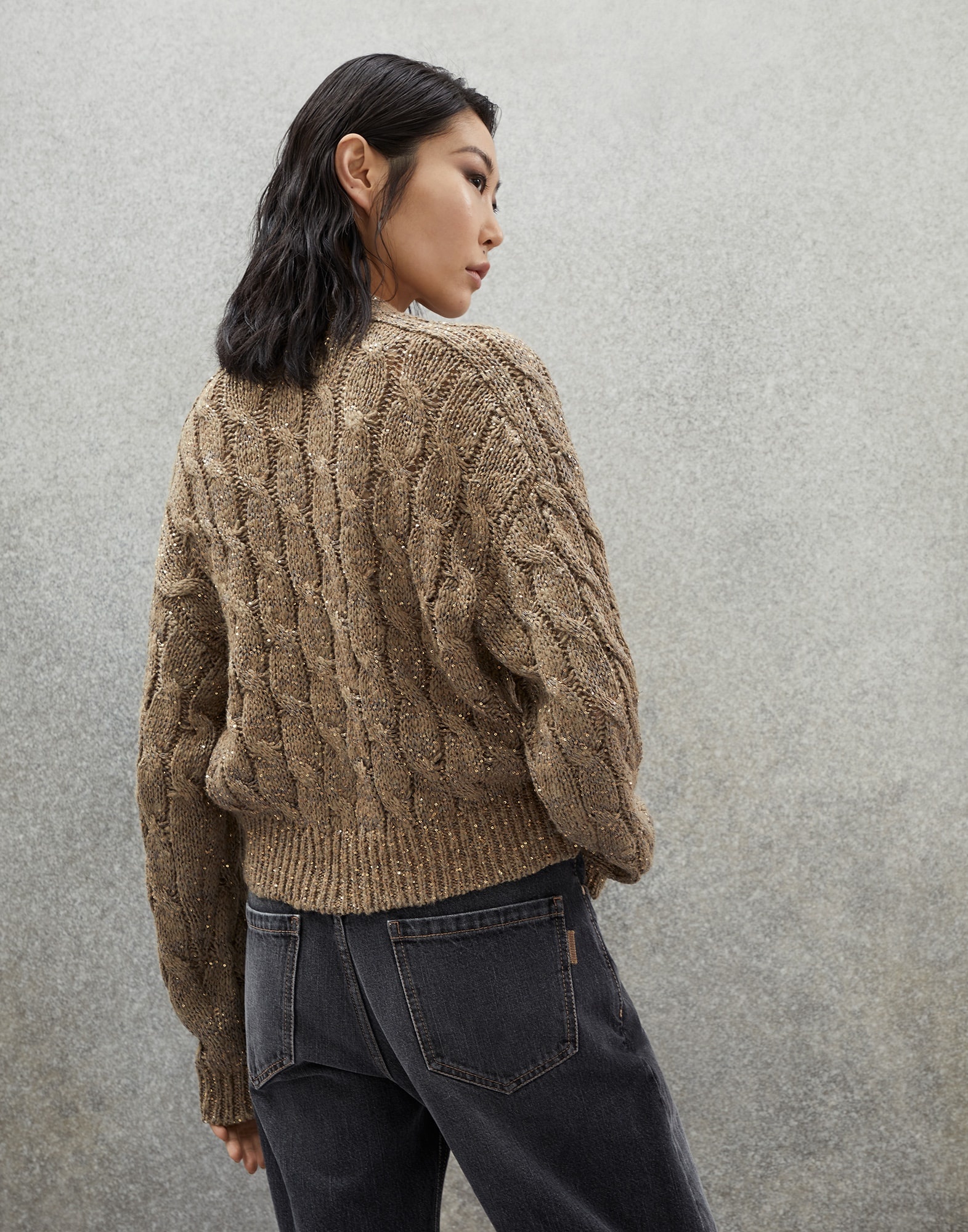 Dazzling silk and linen cable knit cardigan - 2
