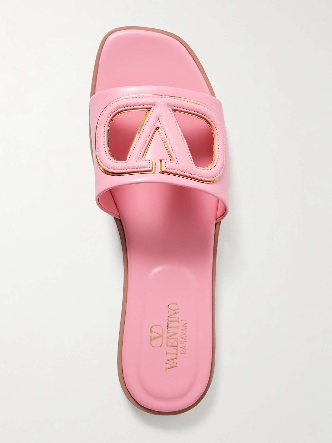 VLOGO cutout leather slides - 2