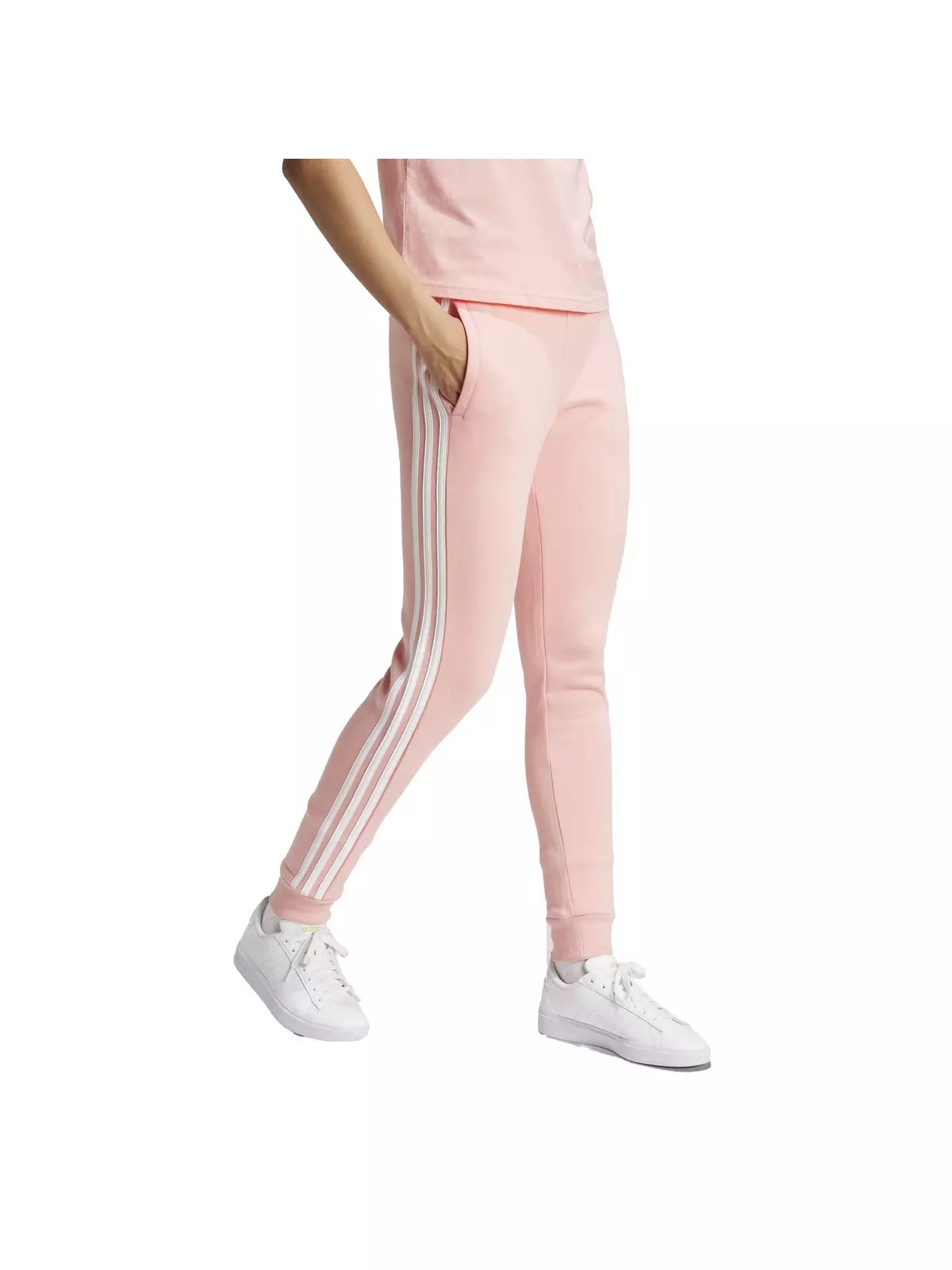 adidas adidas Women's Essentials 3-Stripes Fleece Joggers Pink