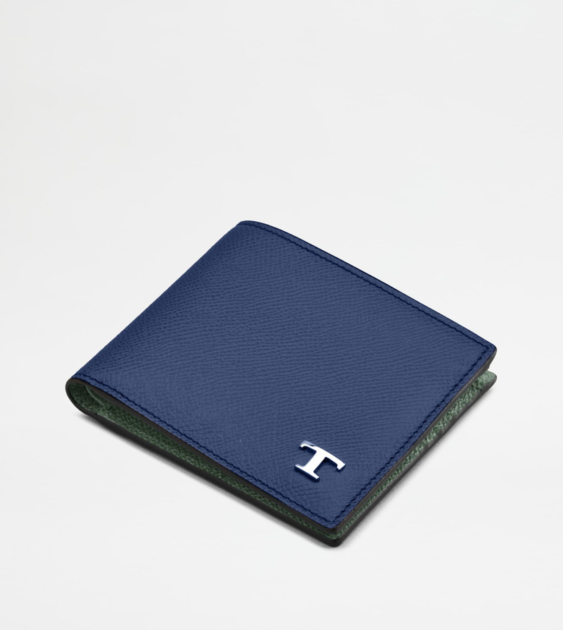 WALLET IN LEATHER - BLUE, TURQUOISE 3