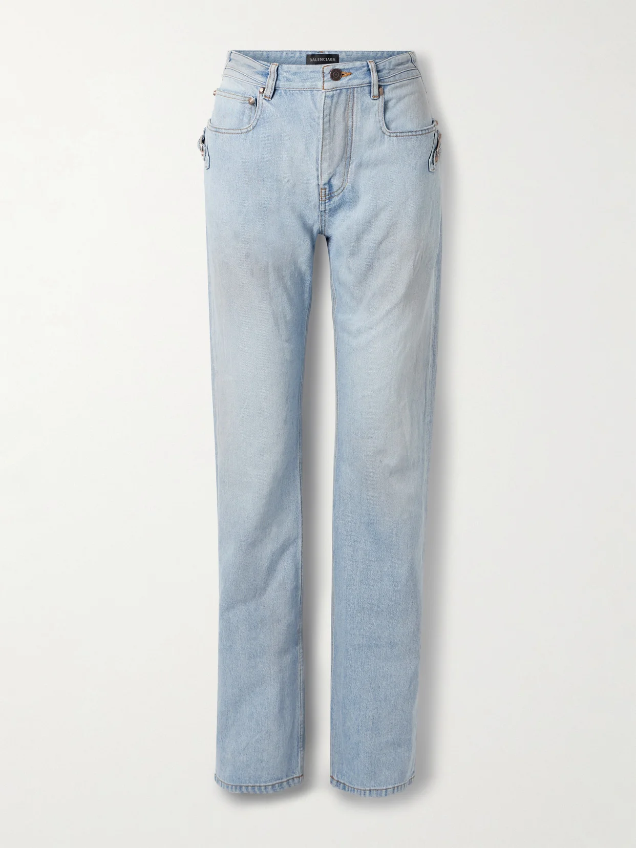 City Studded High-rise Straight-leg Jeans - 1