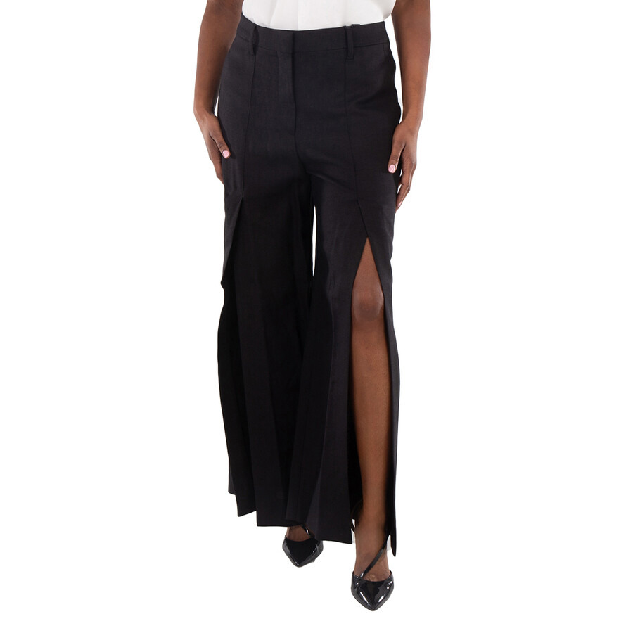 Burberry Wide-Leg Slit-Detail Trouser, Brand Size 8 (US Size 6) - 3