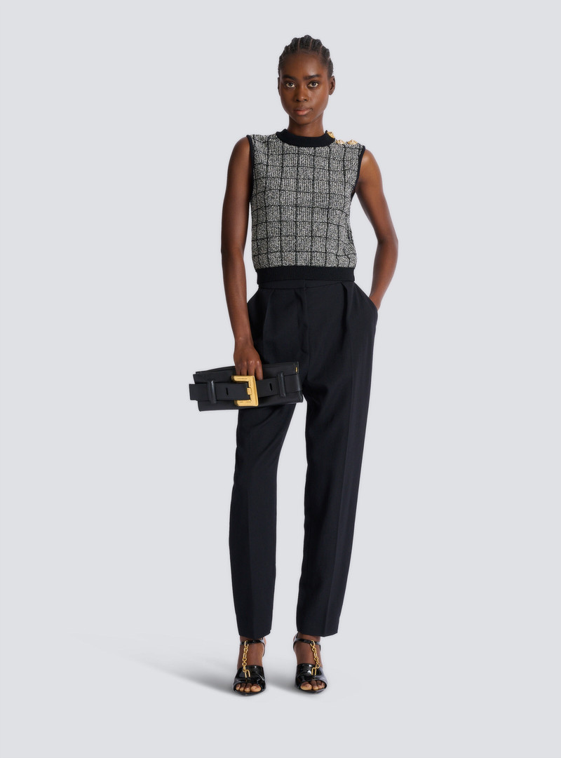 Balmain Tweed crop top with buttons outlook