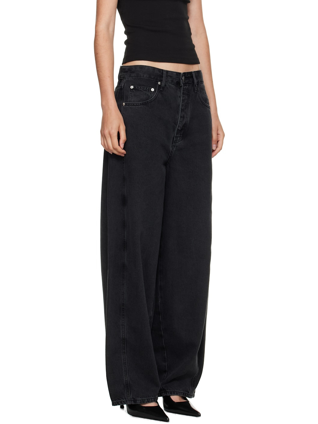 Black Outland Denim Edition Mid Rise Balloon Jeans - 2