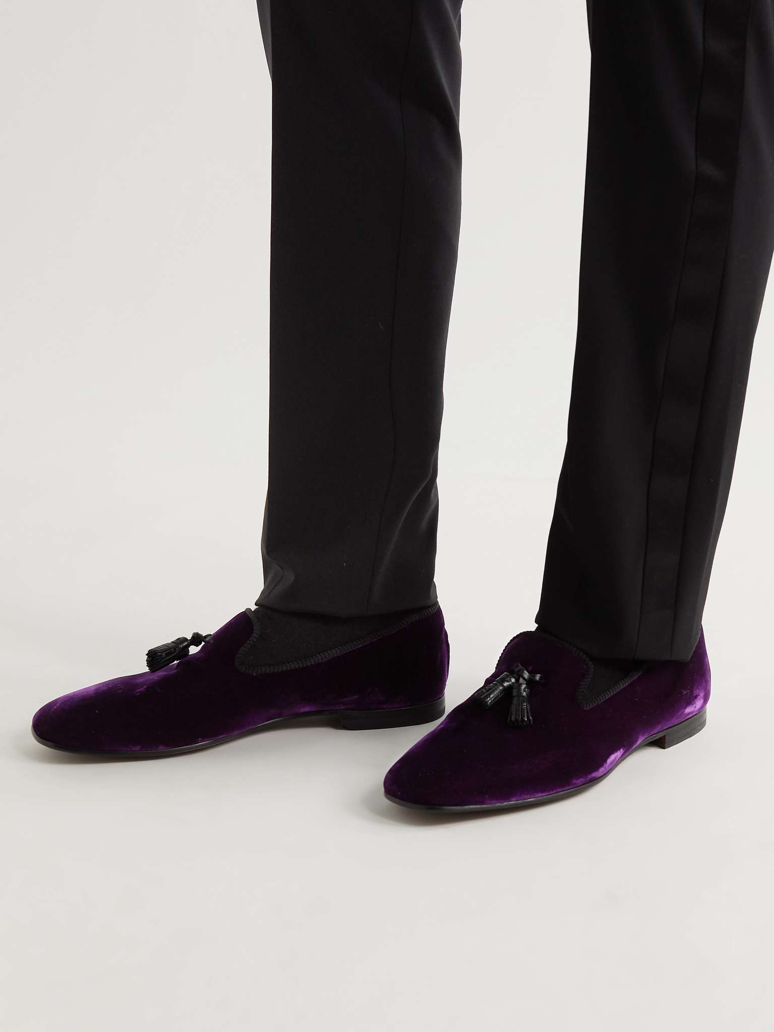 William Tasselled Leather-Trimmed Velvet Loafers - 2