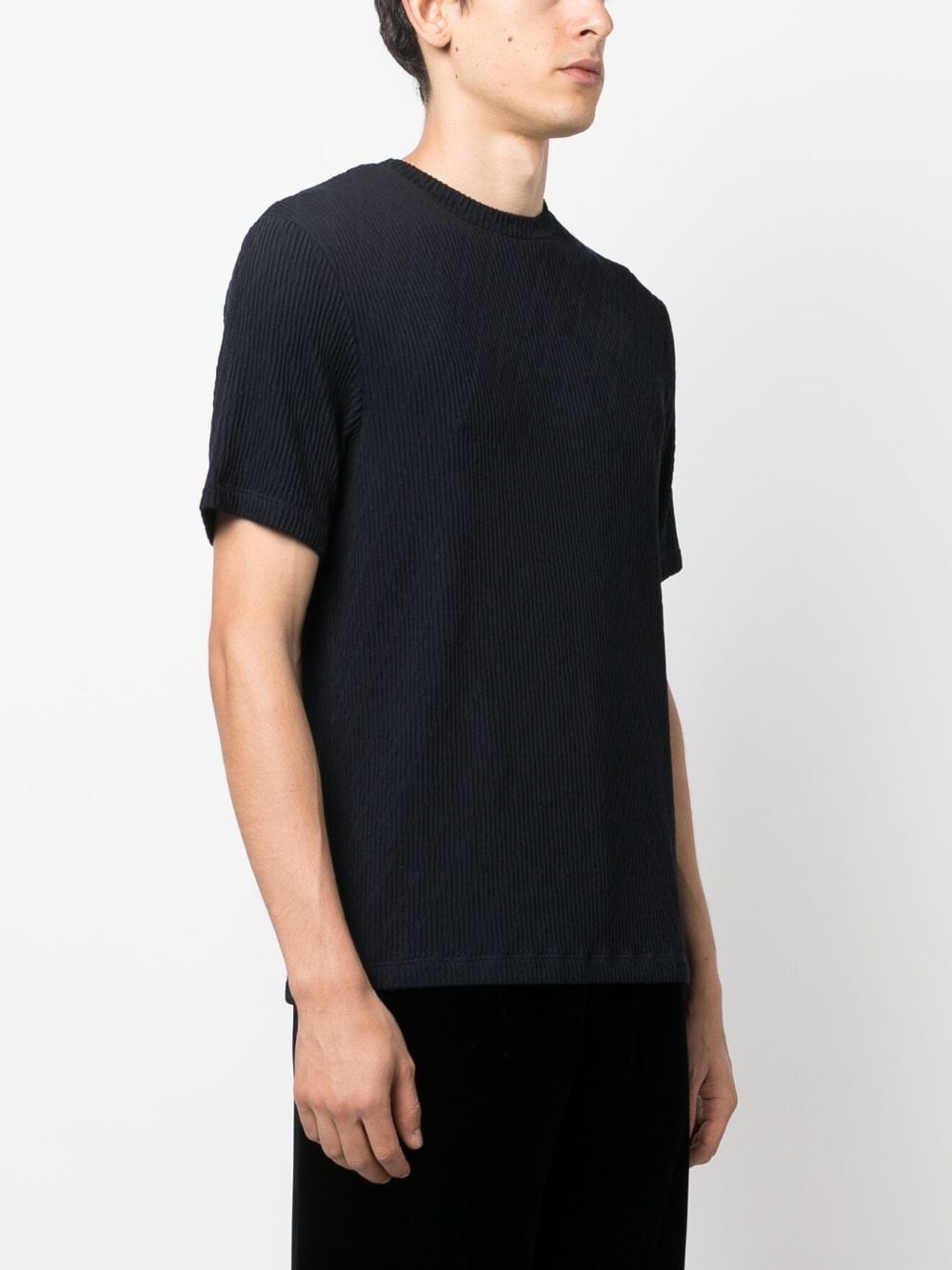 crew-neck ribbed-knit T-shirt - 3