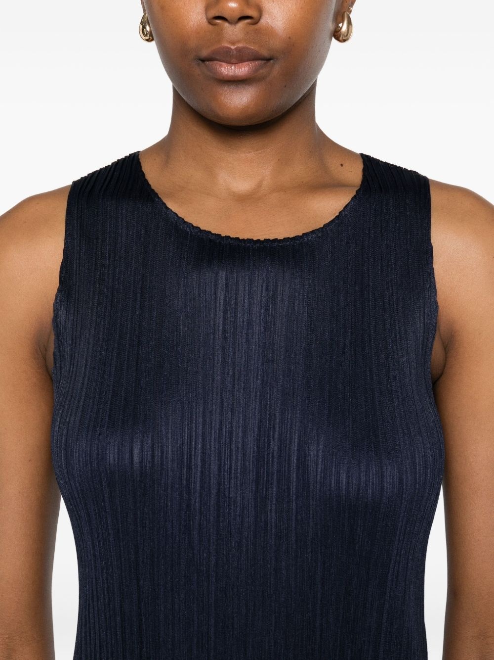 pleated sleeveless midi dress - 5