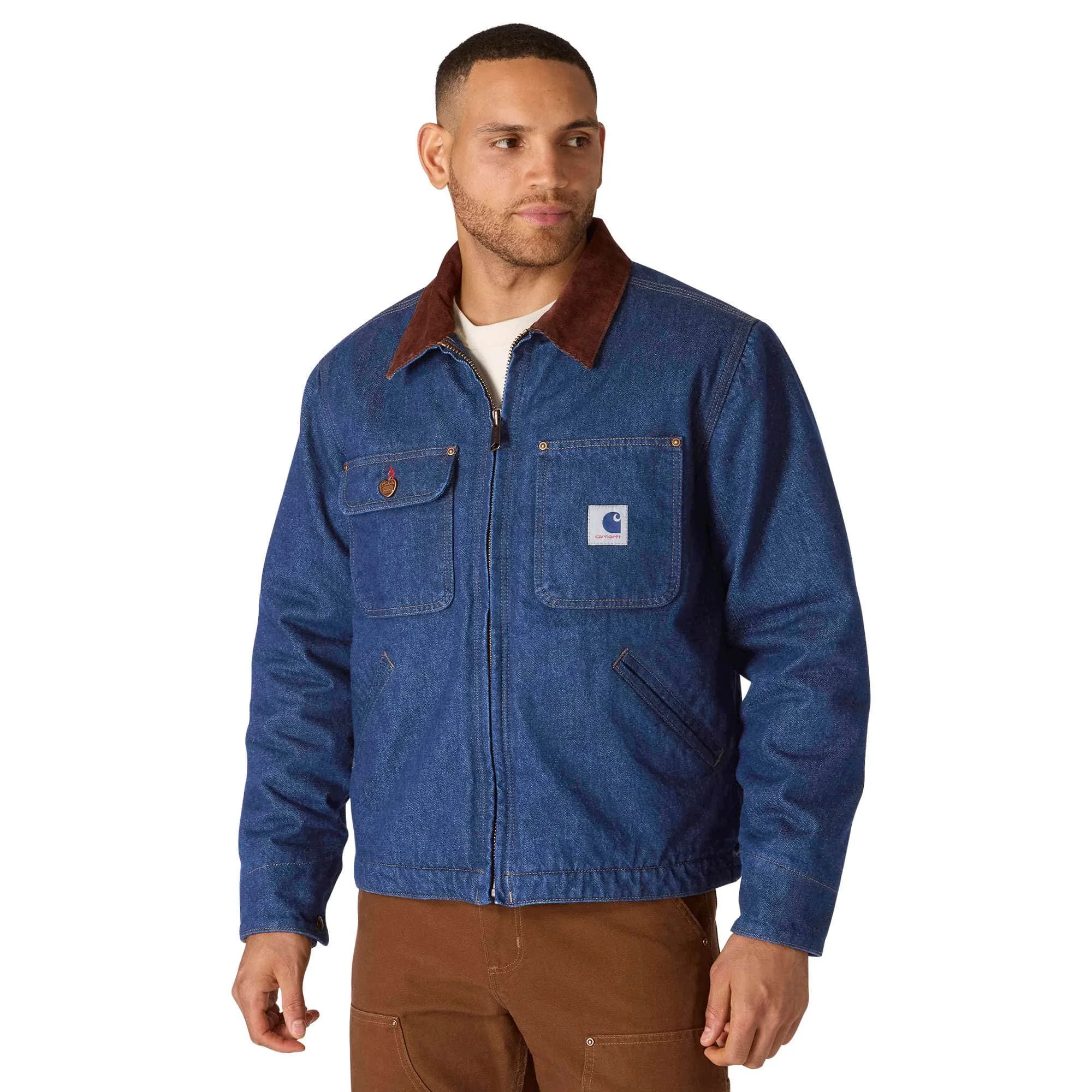 Crafted Series Denim Sherpa Lined Chore Jacket - 1
