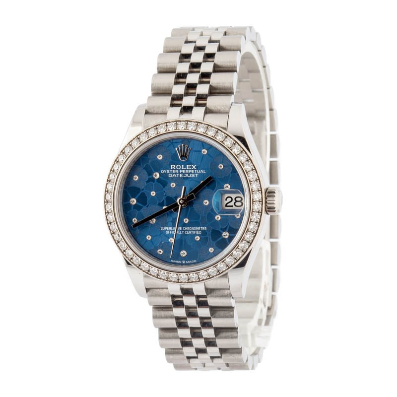 Ladies Rolex Datejust 31 278384 Azzurro Blue Floral Motif Dial - 2