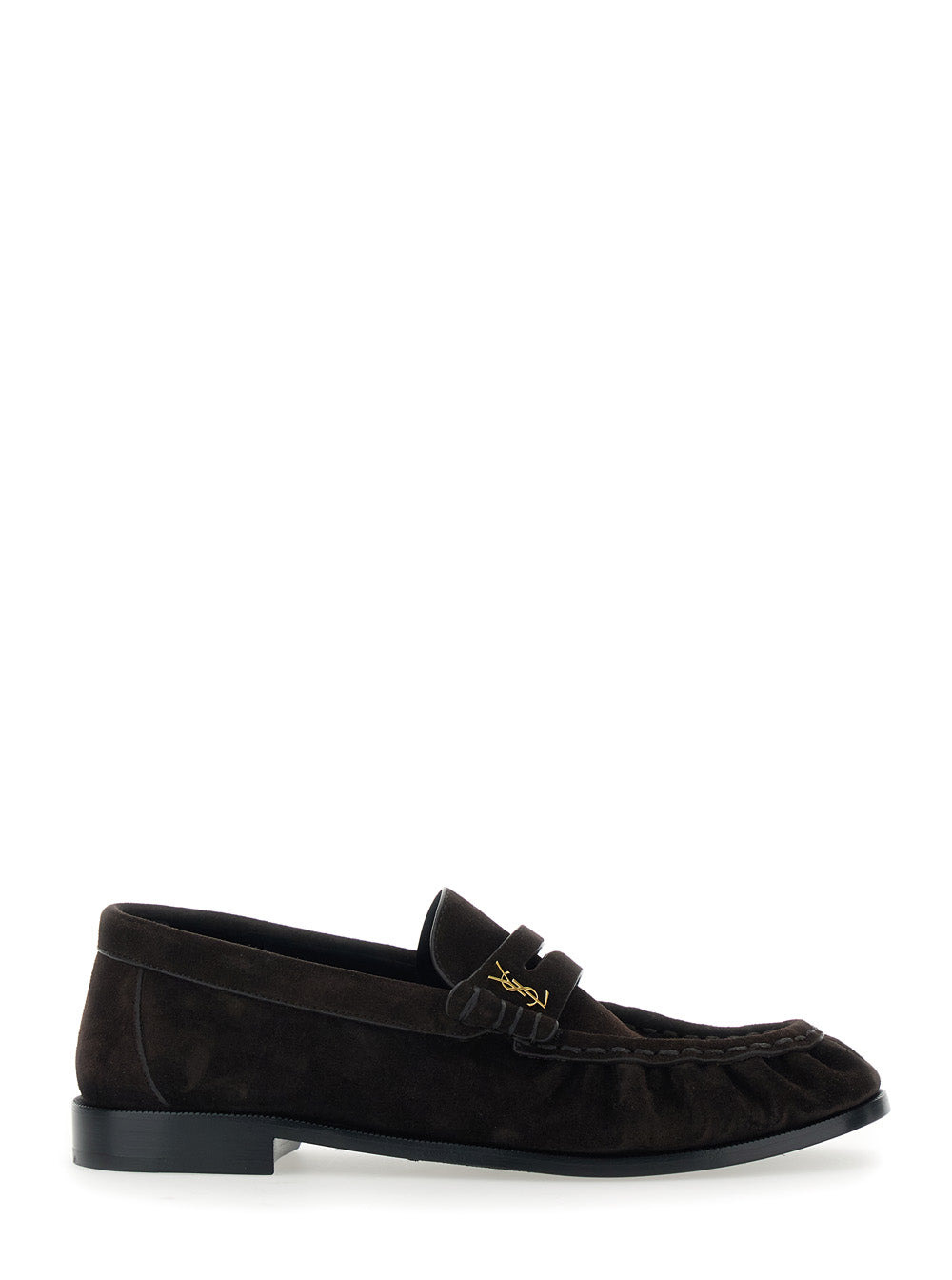 Saint Laurent Women 'Le Loafer' Brown Loafers With Cassandre In Suede Woman - 1