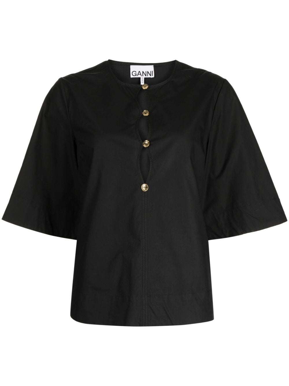 cut-out poplin blouse - 1