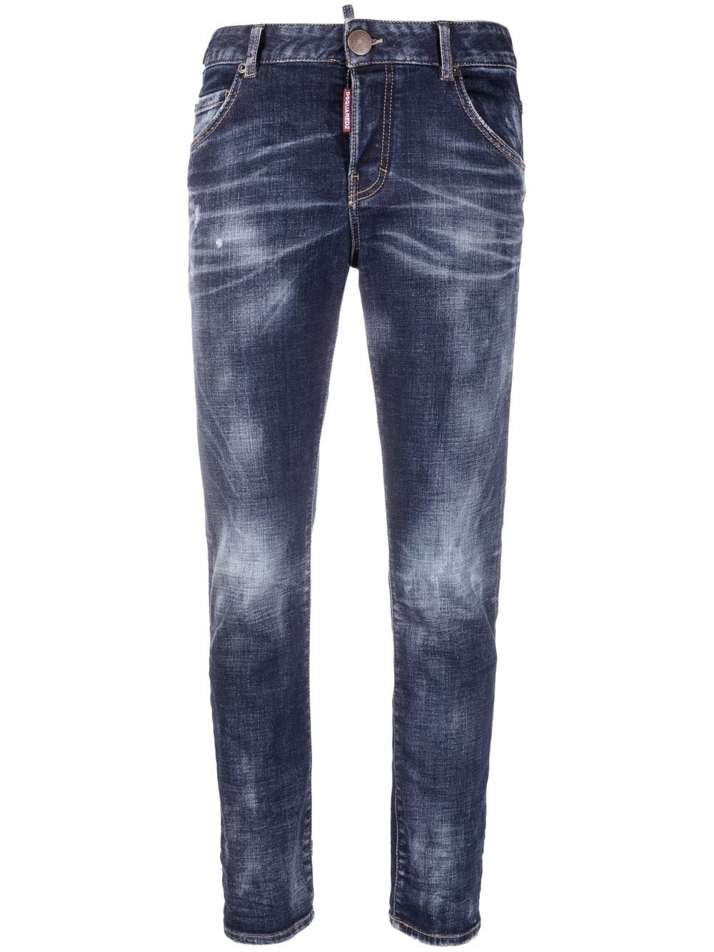 bleached-effect skinny jeans - 1