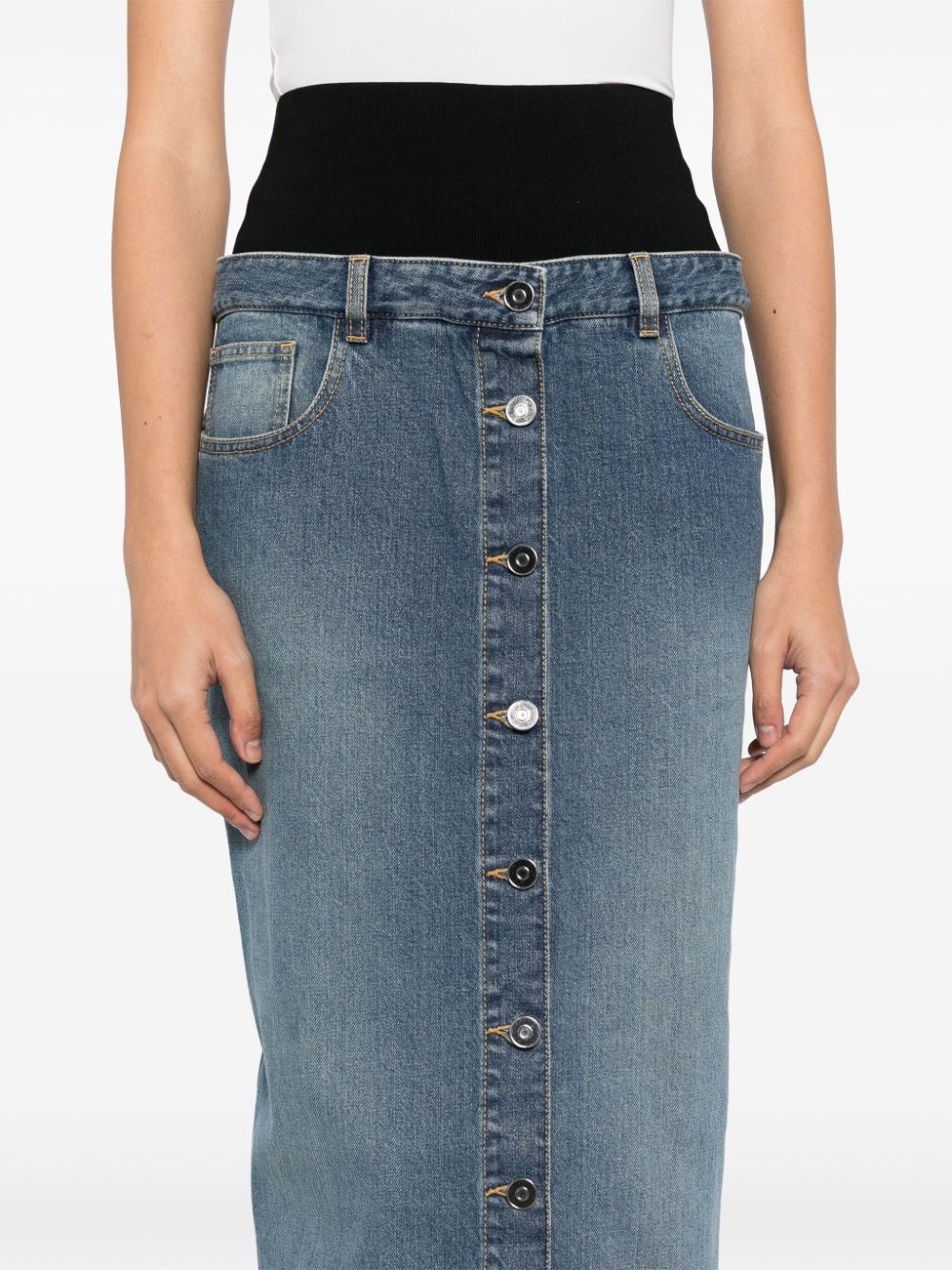 スカート ALAIA DENIM COTTON COLUMN SKIRT Alaïa Denim cotton column skirt | tessabit | REVERSIBLE