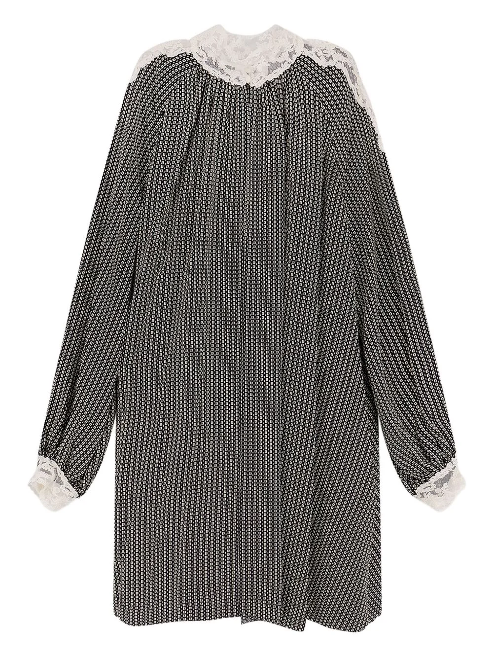 lace-trimmed geometric-print mini dress - 1