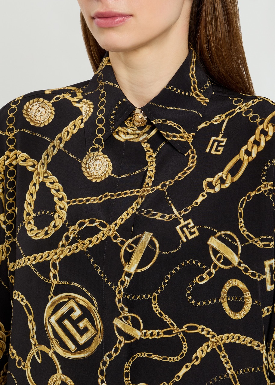 Balmain Printed Silk Shirt - 5