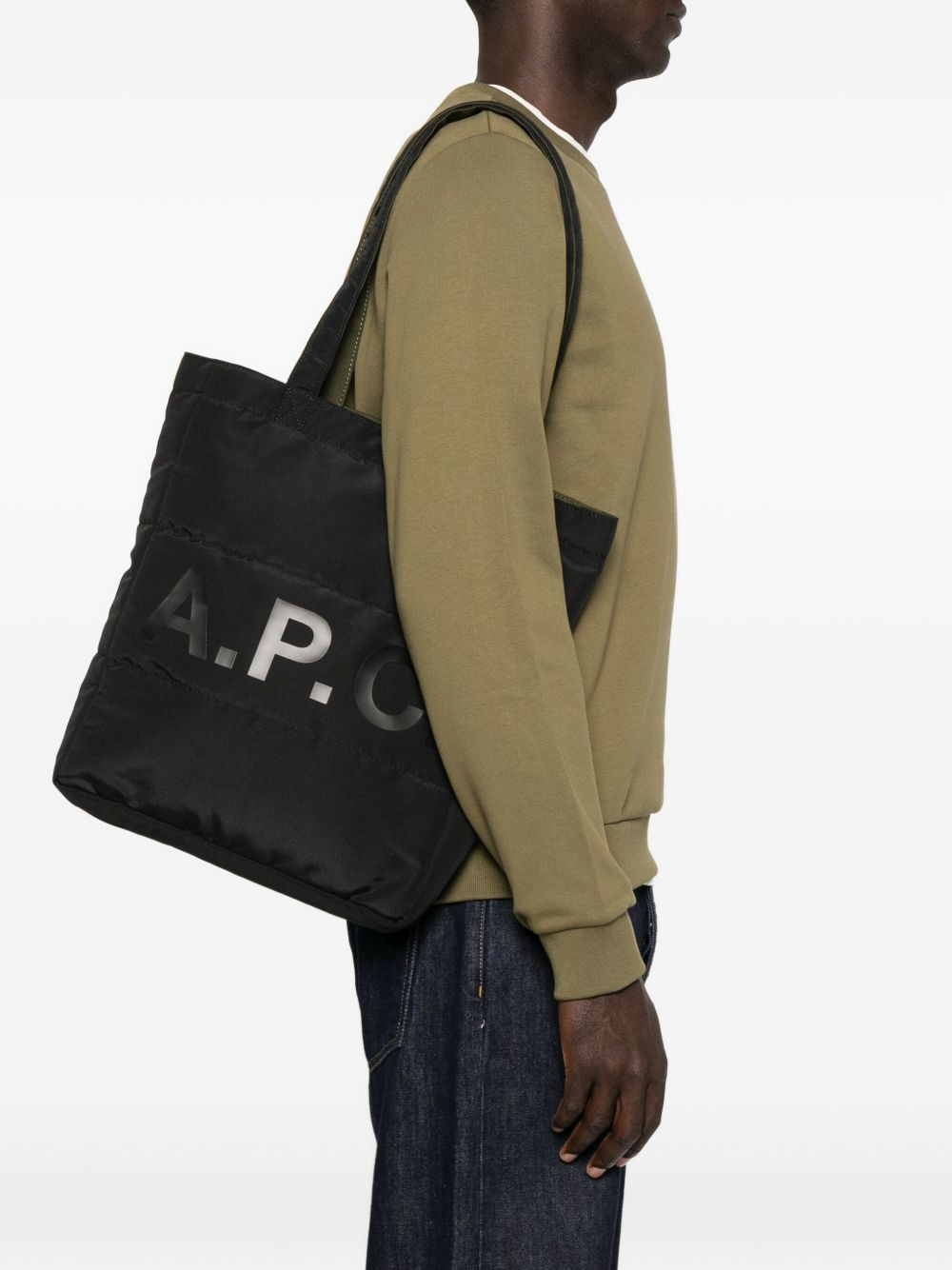logo-print quilted tote bag - 2