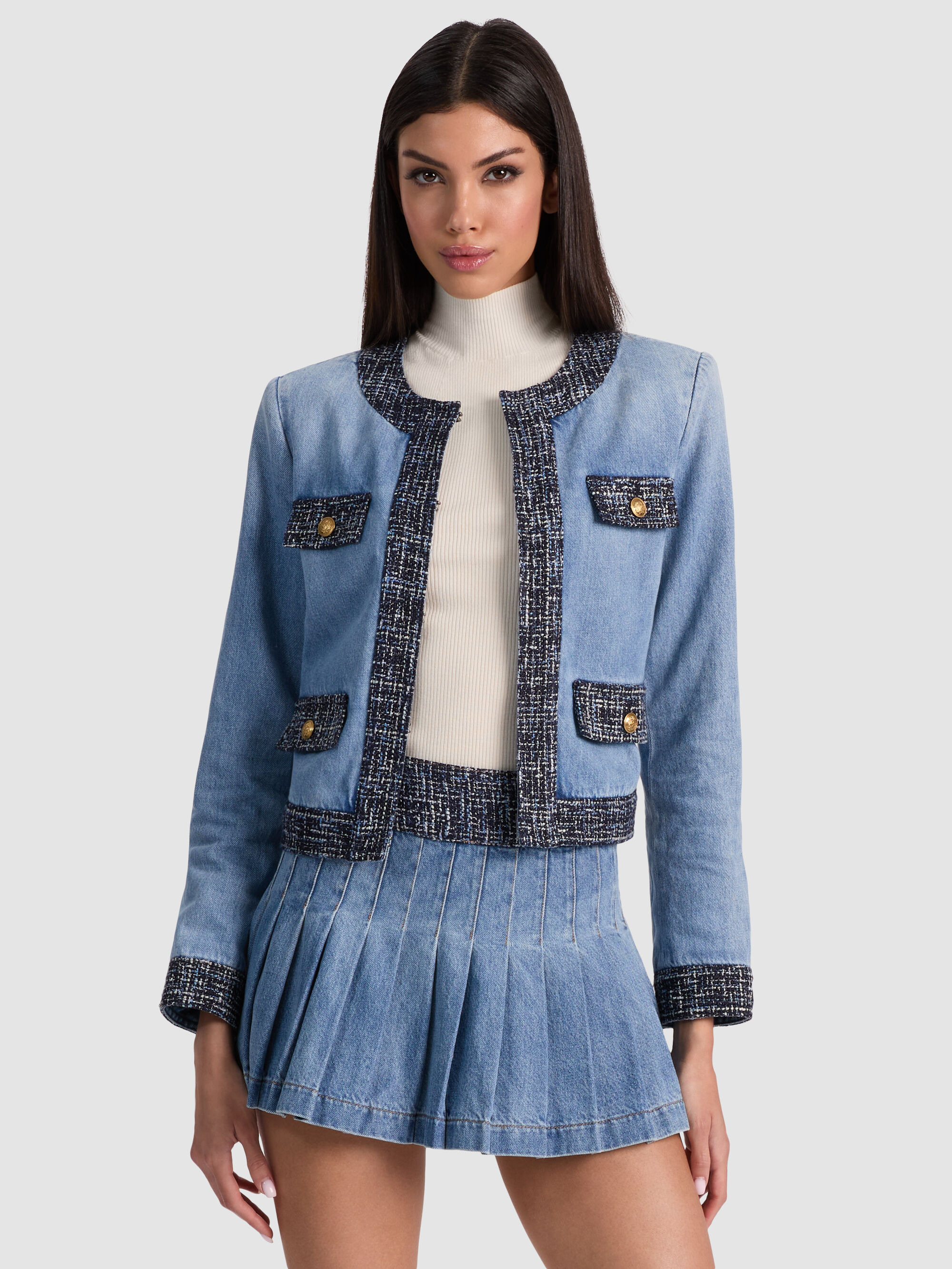 LANDON CROPPED DENIM JACKET - 2