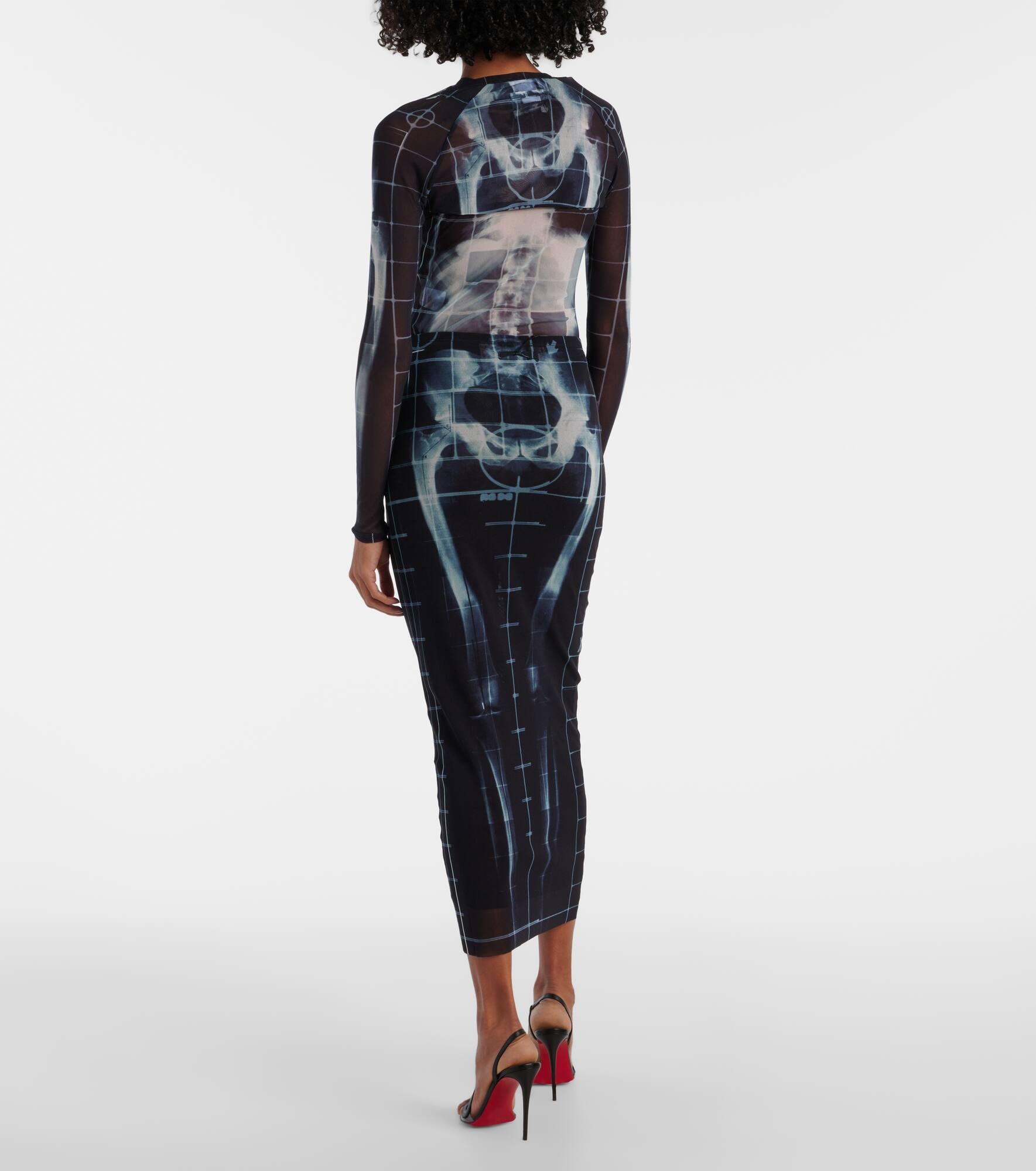 Squeletor semi-sheer mesh maxi skirt - 3