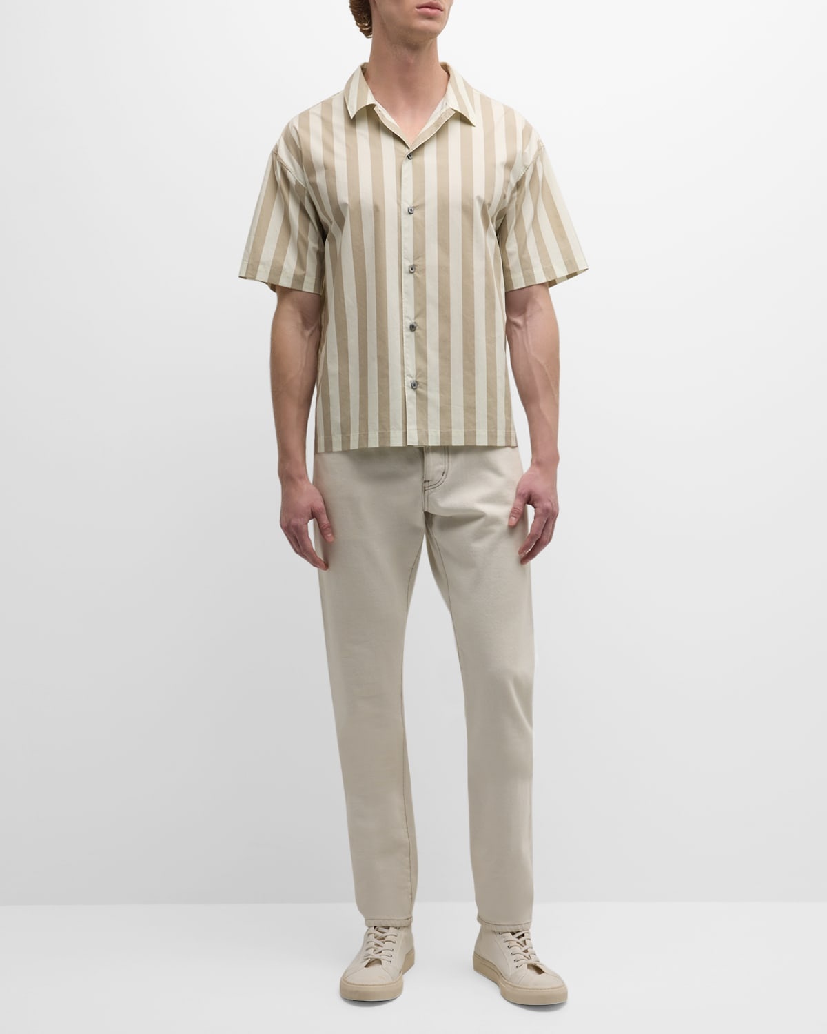 Men's Striped Cotton Camp Shirt - 3
