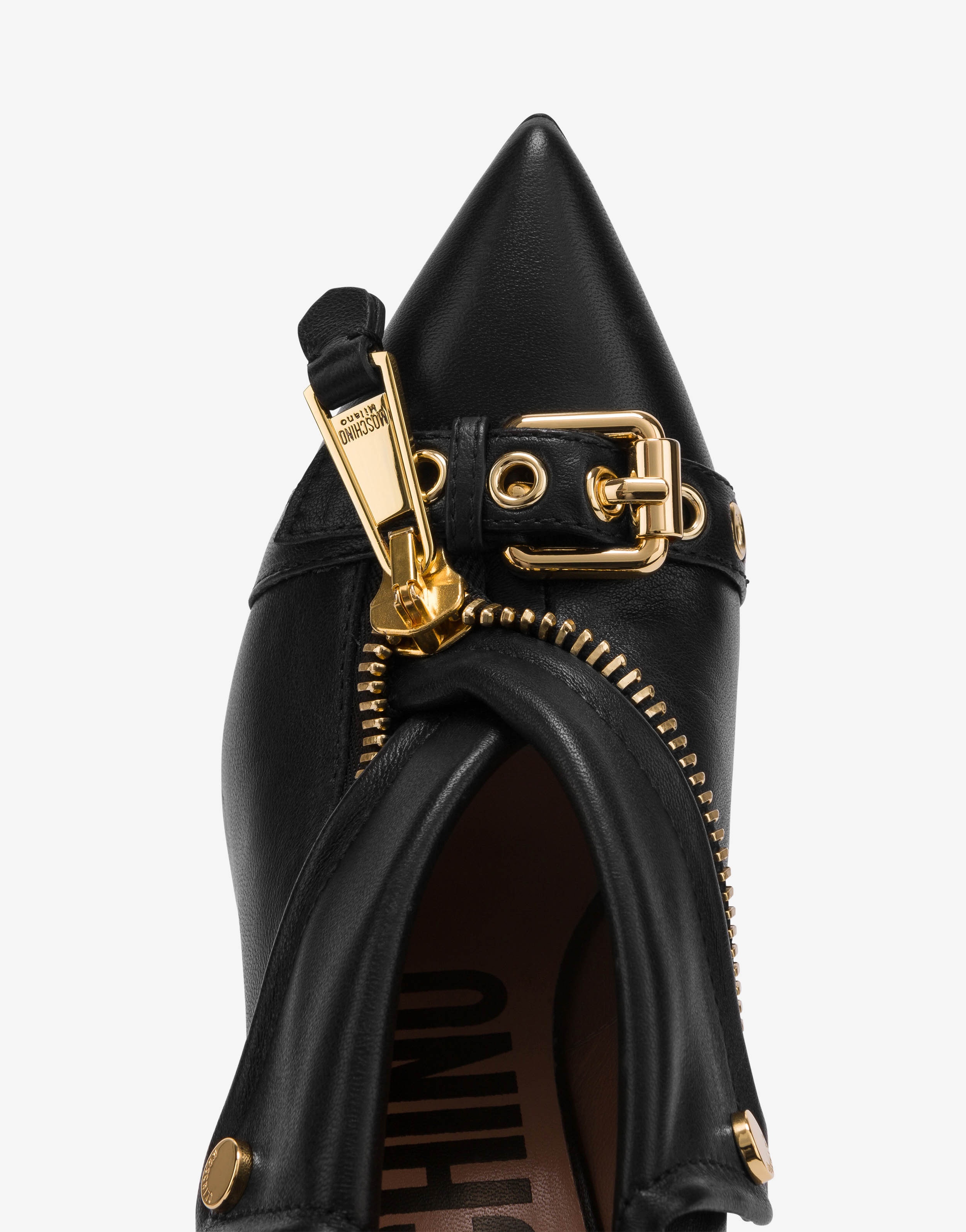 BIKER NAPPA LEATHER PUMPS - 4