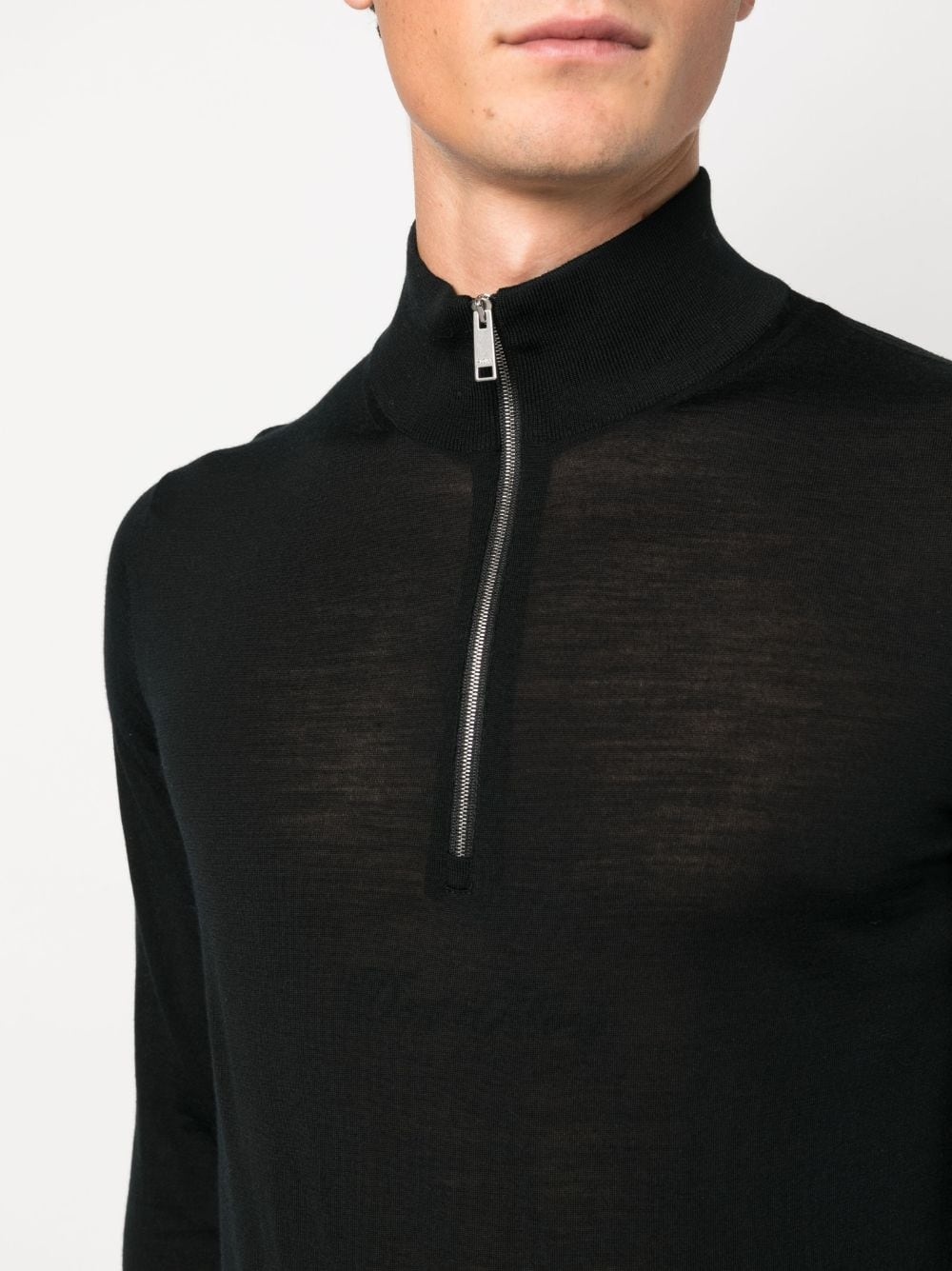 zip-up wool jumper - 5