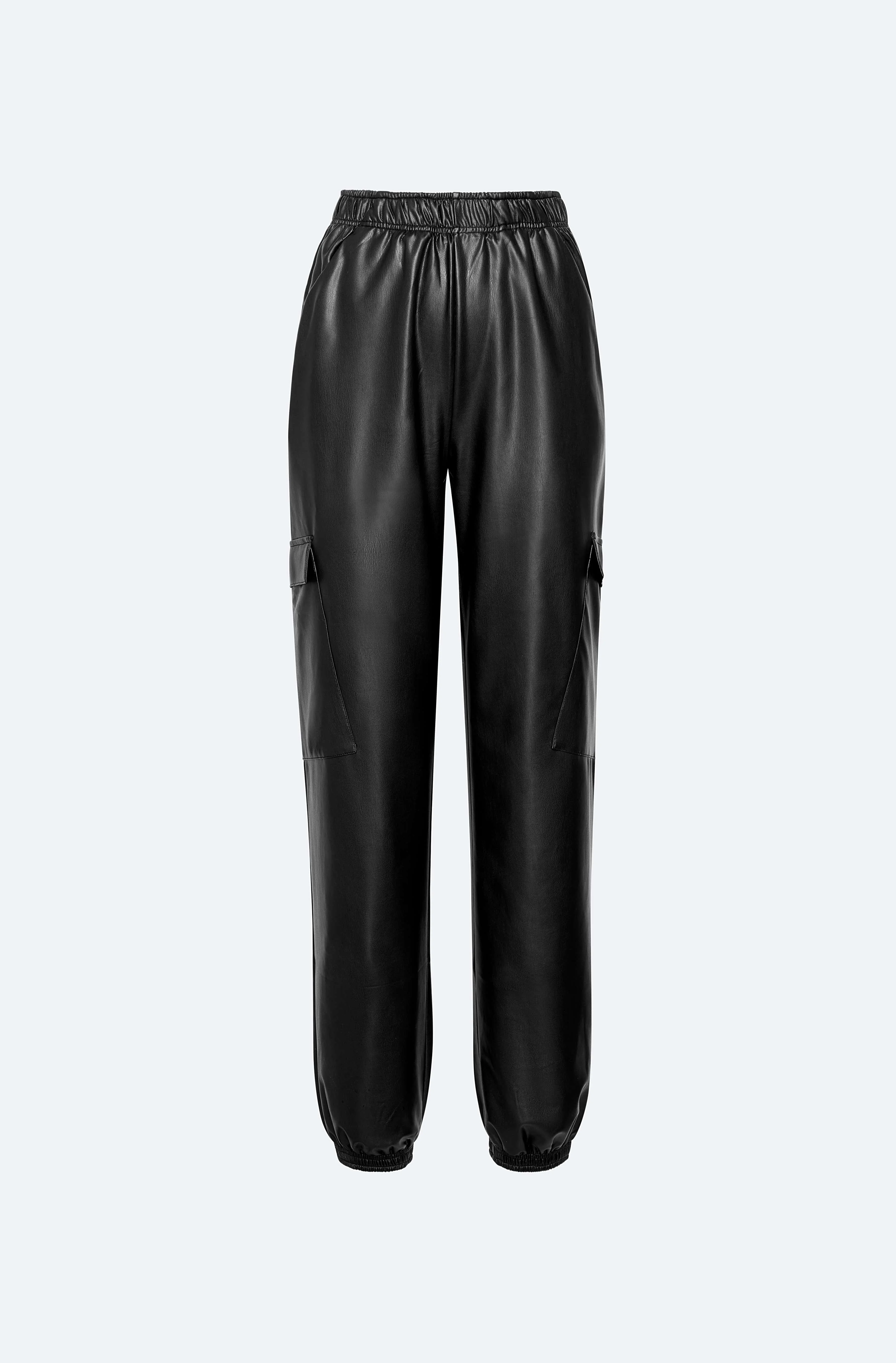 Lightweight Faux Leather Jogger - 1