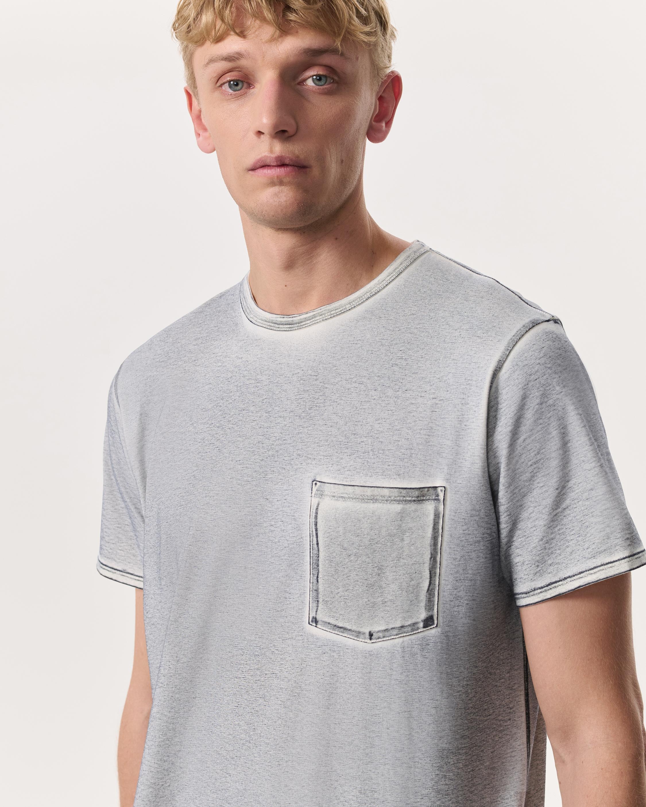 Washed Cotton Jersey Pocket T-Shirt - 3