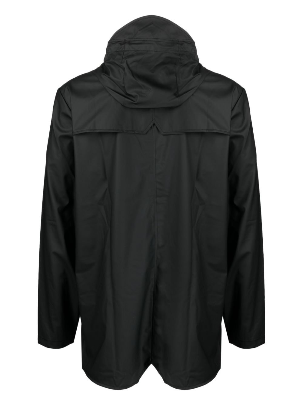 drawstring-hooded buttoned rain jacket - 2
