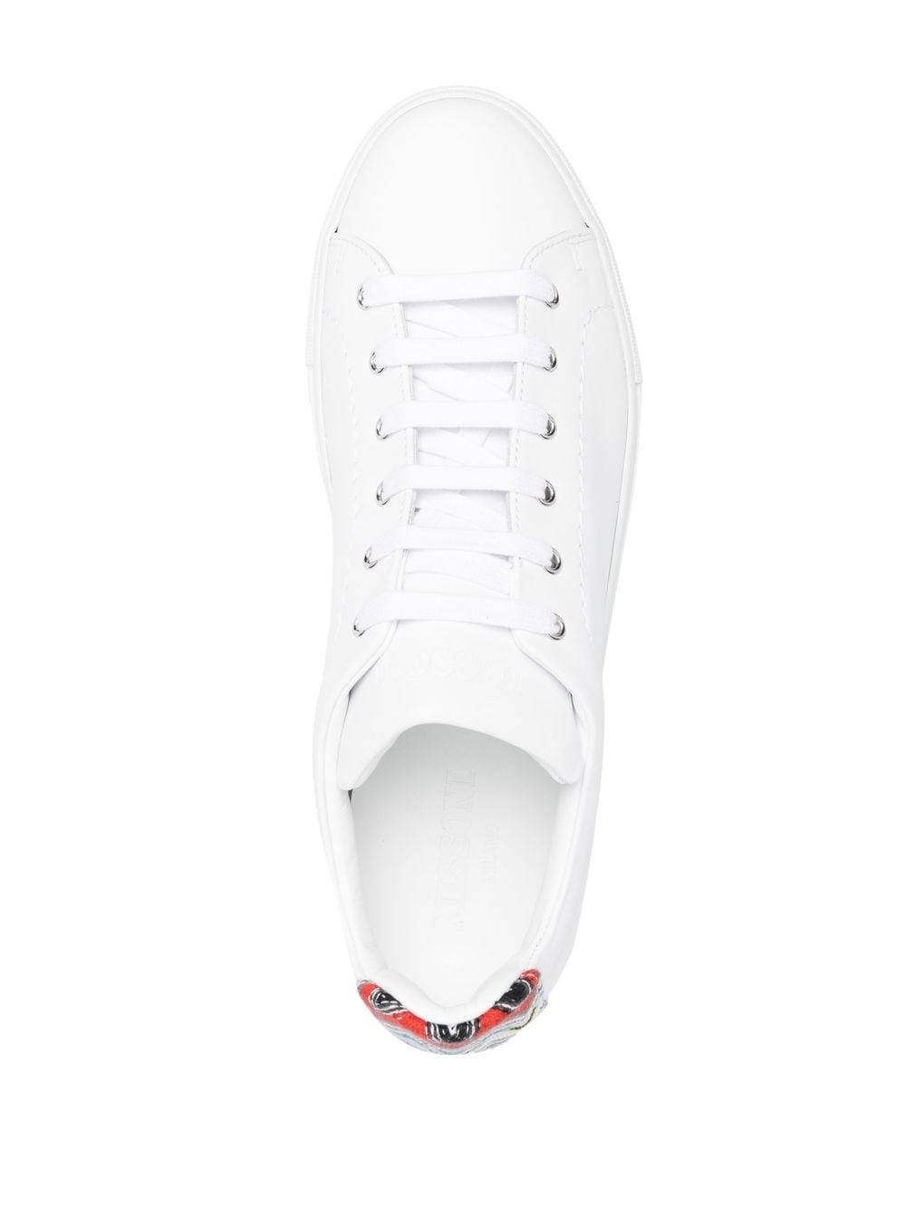 zigzag-trimmed leather sneakers - 4