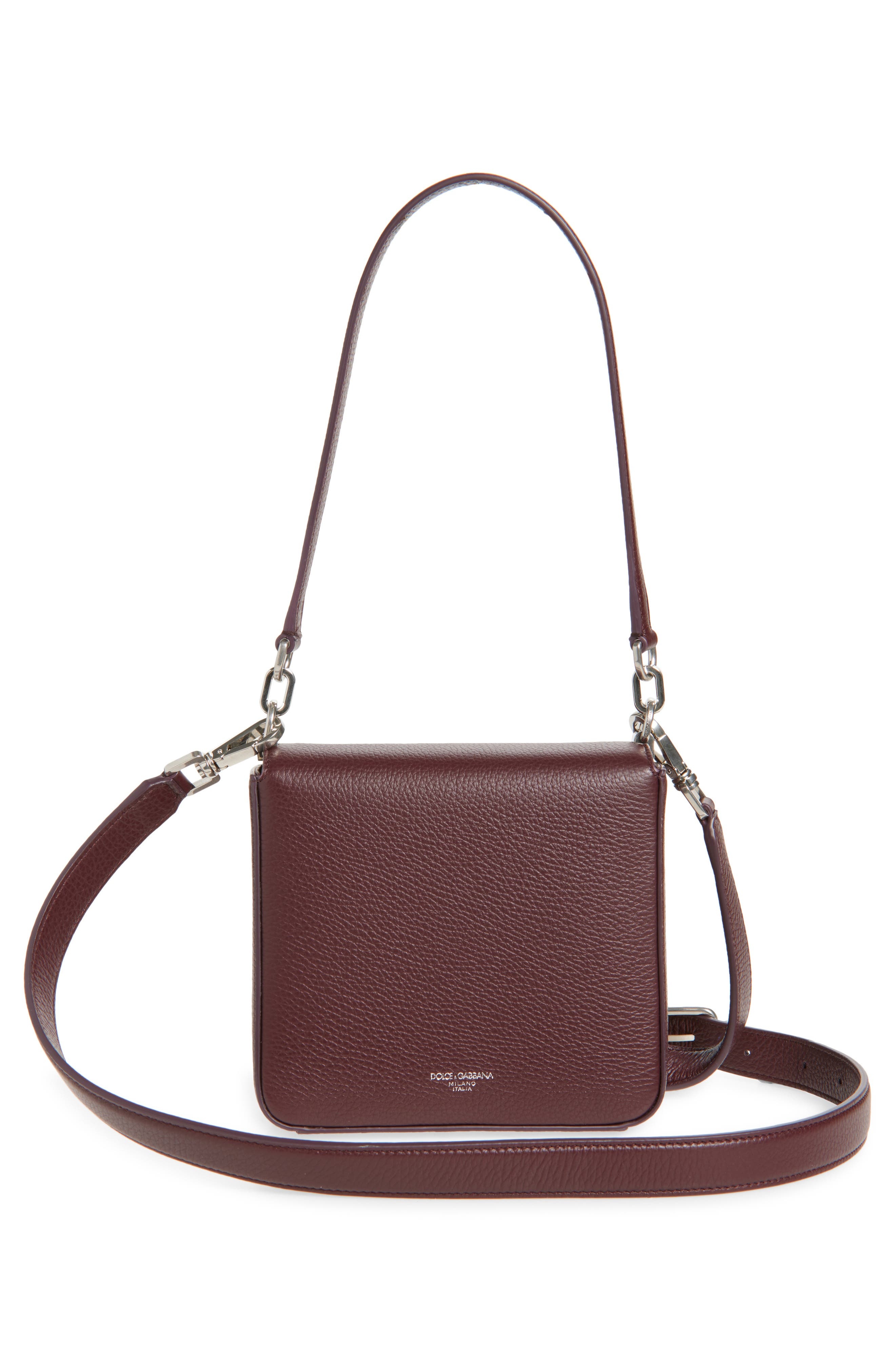 Dolce&Gabbana Marlene Leather Shoulder Bag in Burgundy at Nordstrom - 3