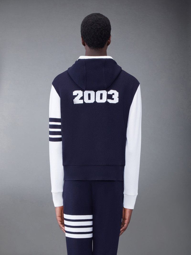 Thom Browne CASHMERE WAFFLE 2003 4-BAR HOODIE outlook