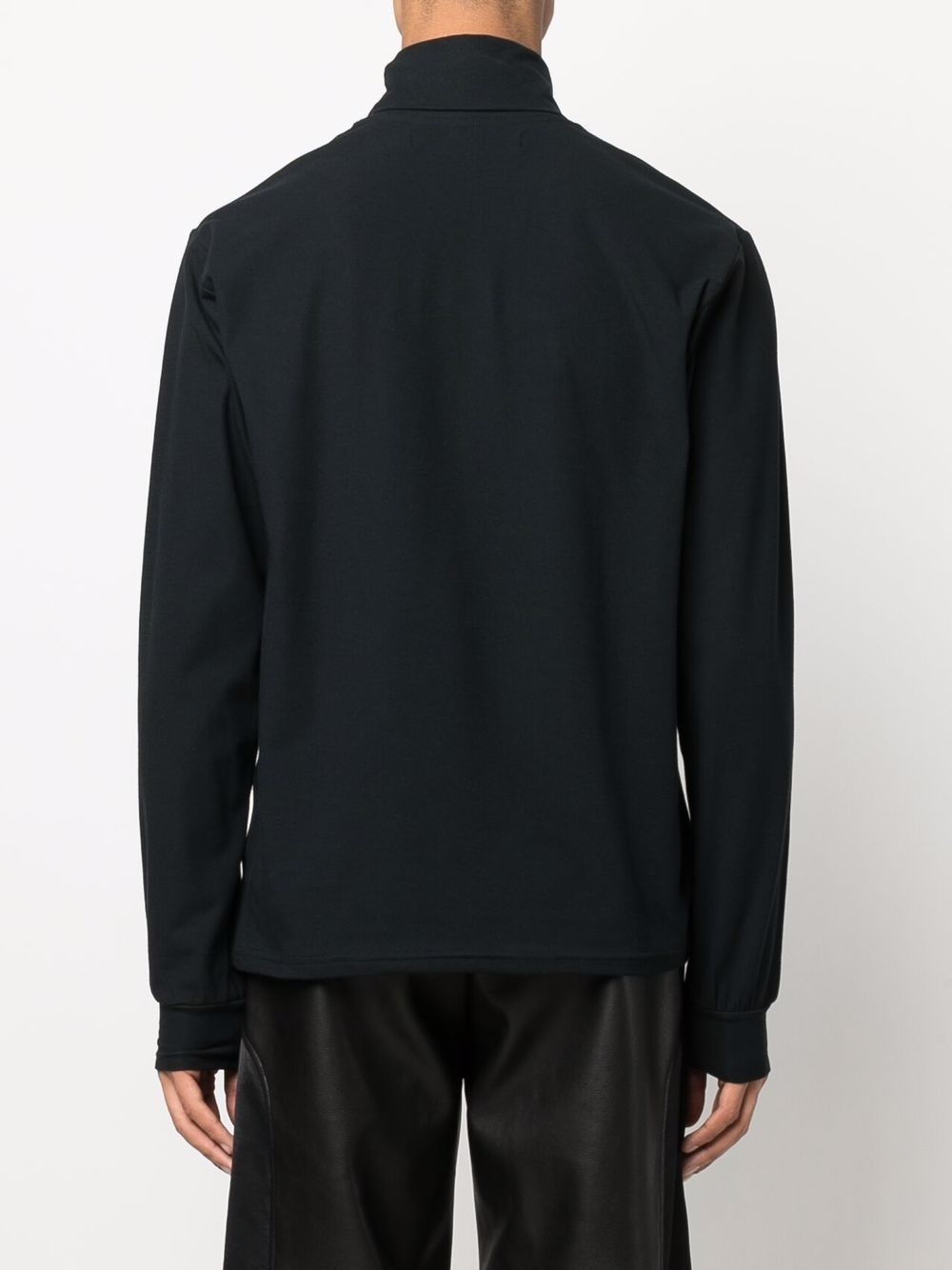 embroidered-logo roll-neck top - 4