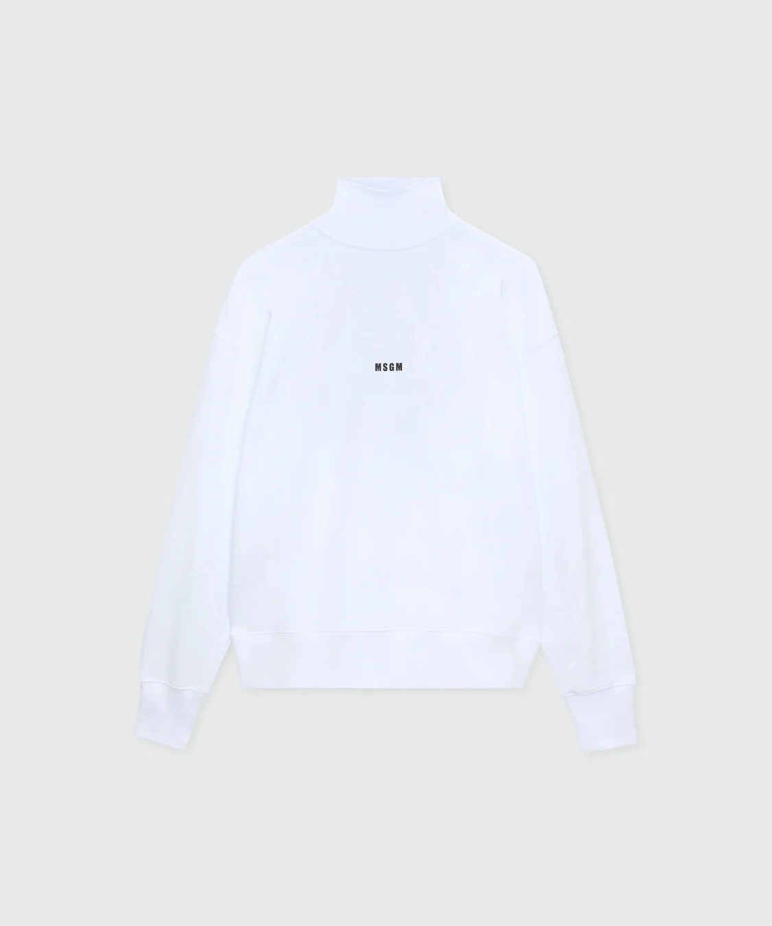 White turtleneck sweatshirt with micro logo - 1