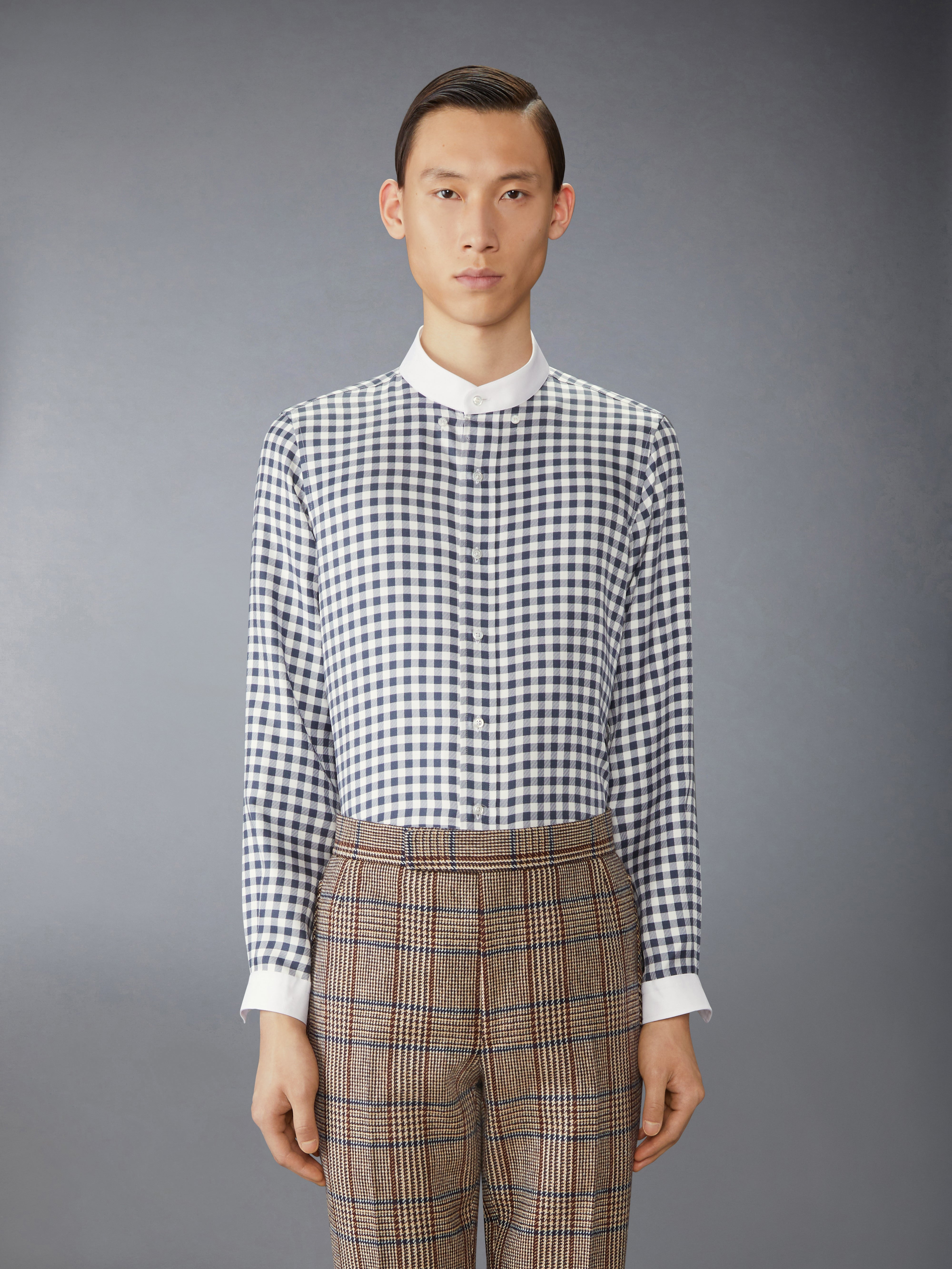 SILK TWILL GINGHAM SHIRT - 3