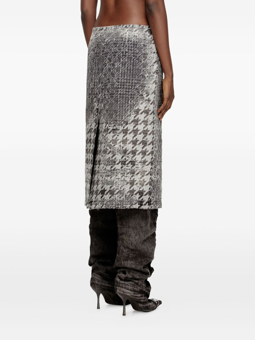 jacquard houndstooth midi skirt - 4
